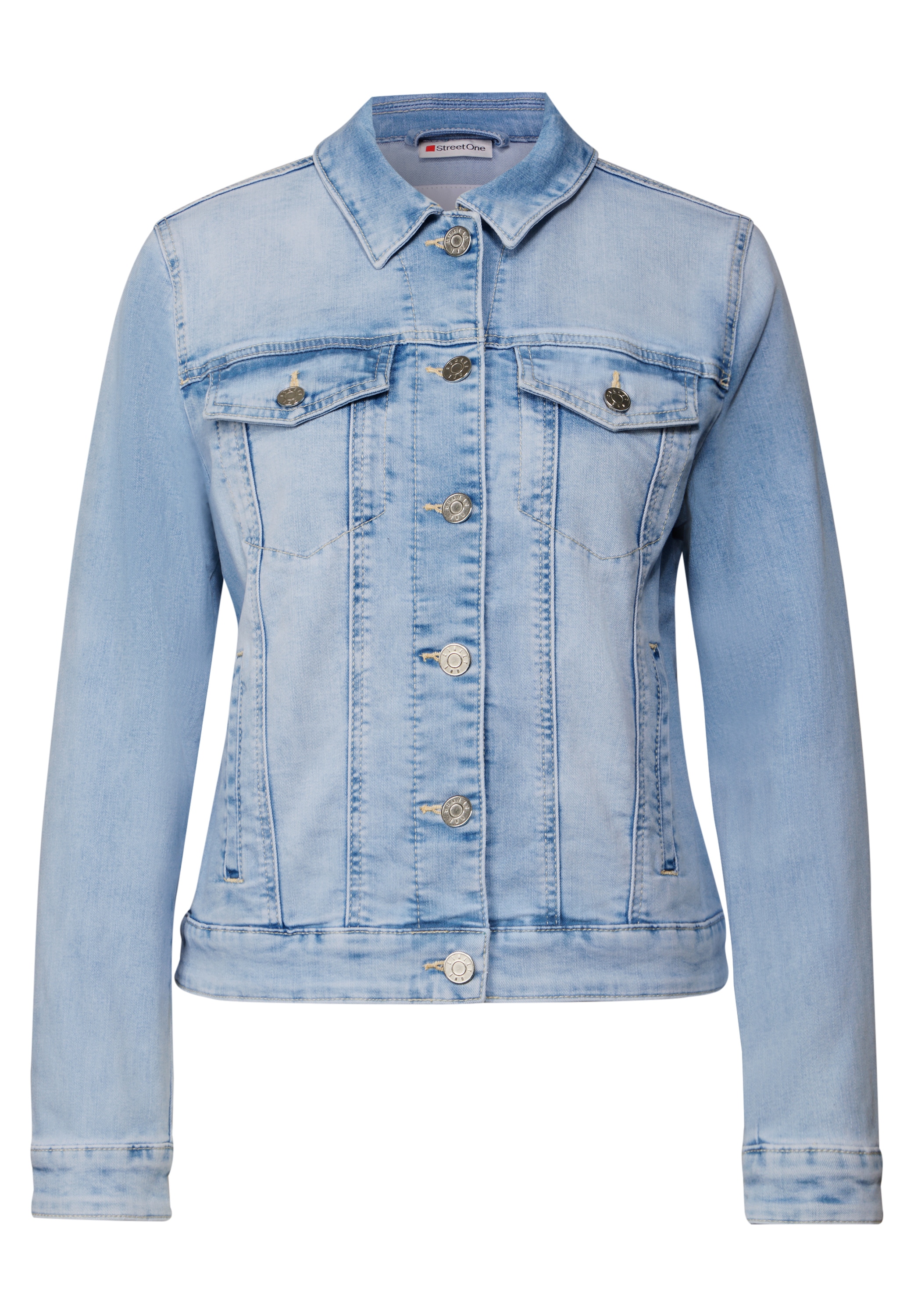 STREET ONE Jeansjacke, ohne Kapuze, im Bleached-Look