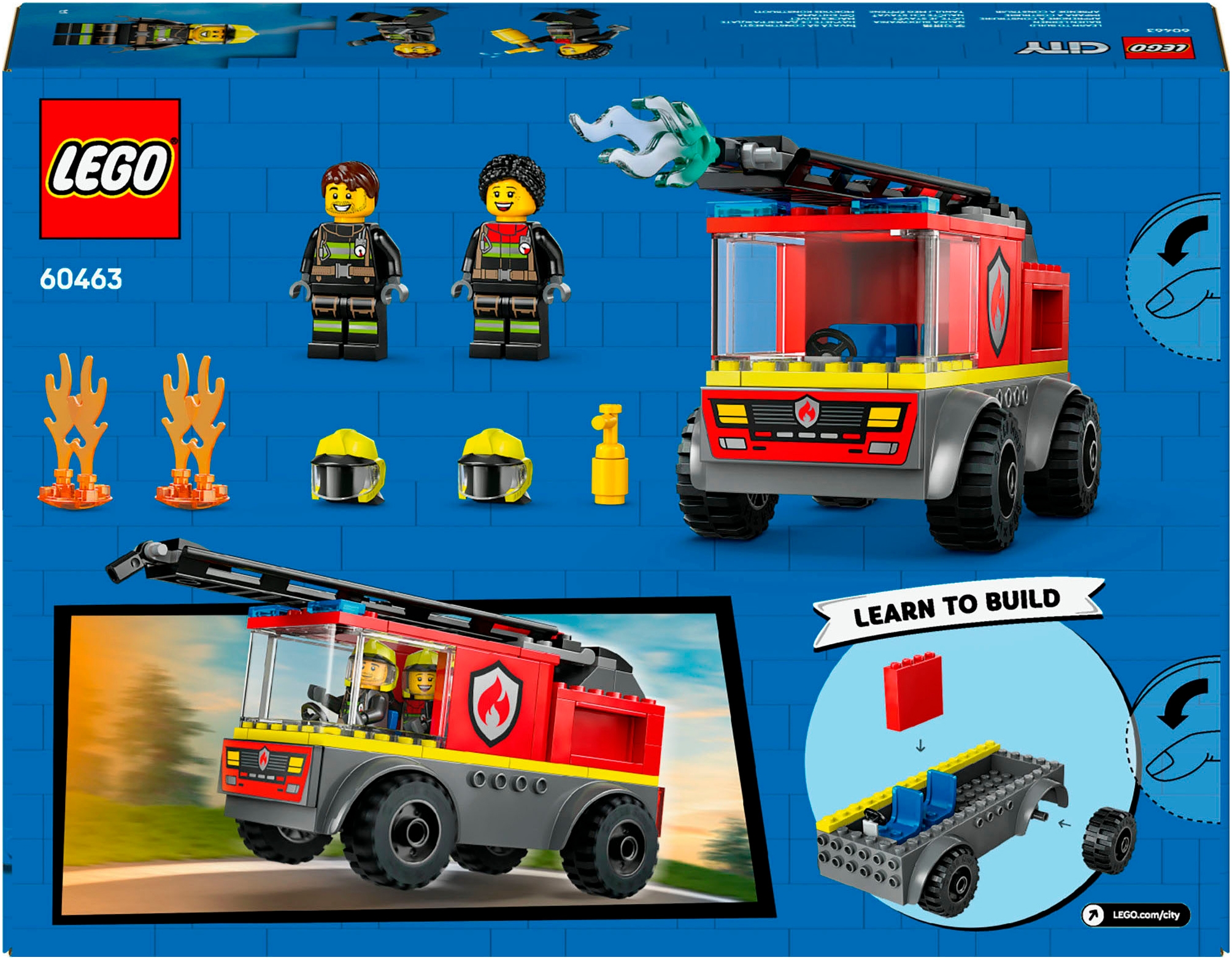 LEGO® Konstruktionsspielsteine »Feuerwehrleiterfahrzeug (60463), LEGO City«, (82 St.), Made in Europe