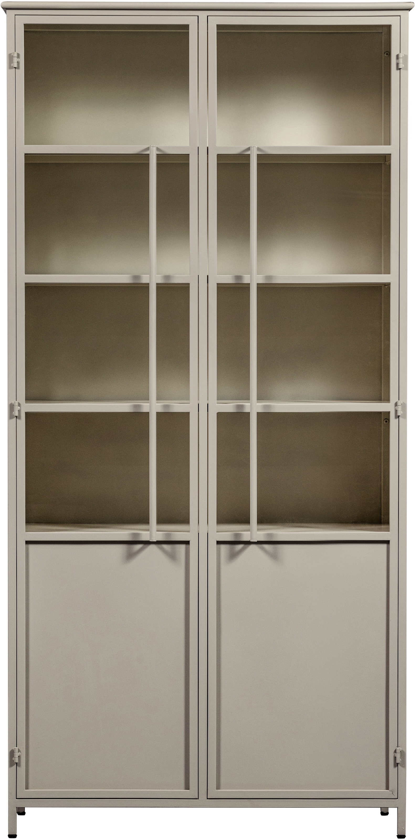 WOOOD Vitrine »EXHIBIT XL mit 2 Glastüren  METALL« Die Vitrine Exhibit aus mattem Metall bietet 5 robuste Einlegeböden.