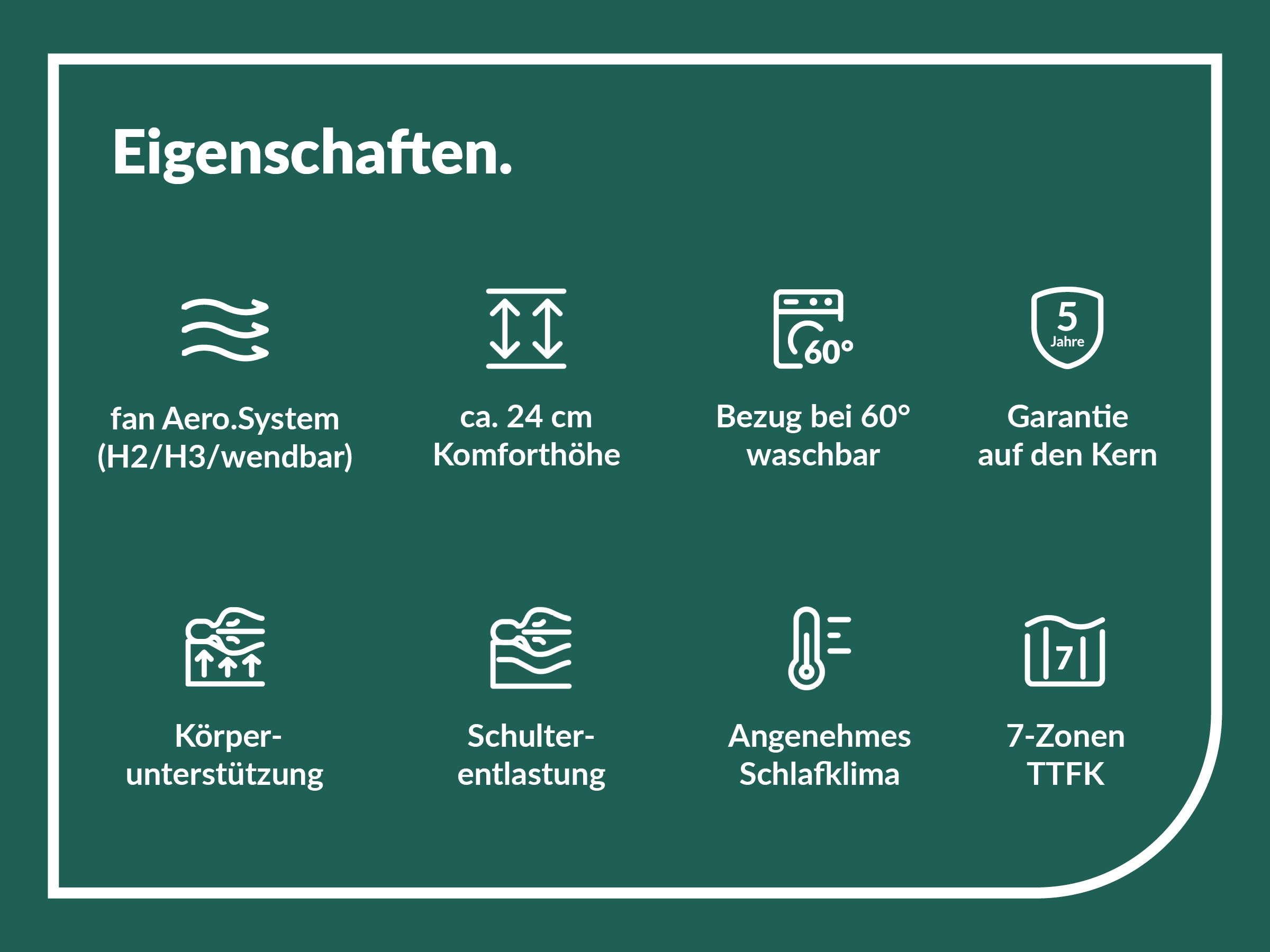 fan Taschenfederkernmatratze »fan Flex Side Clima T, Matratze 90x200 cm, 140x200 cm & mehr, in H2/H3« 24 cm hoch 1.034 Federn 1 Stk. tlg. Wendematratze mit Aero-System,1034 Federn (bei 100x 200 cm)
