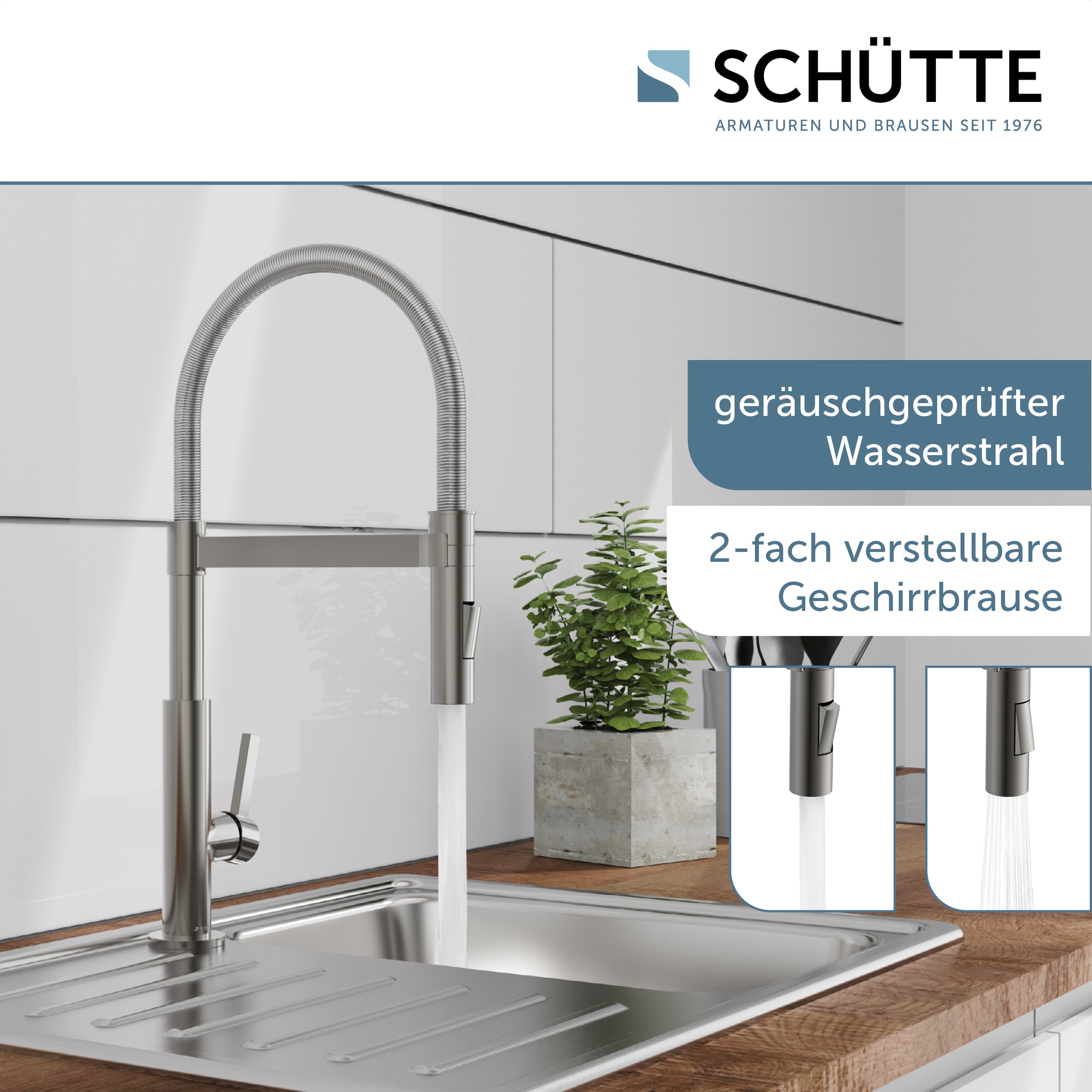 Schütte Hochdruck Spültischarmatur »MIAMI«, energiesparende Cold-Start-Funk günstig online kaufen