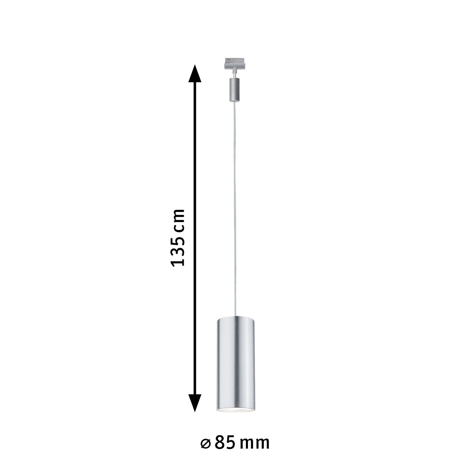 Paulmann Schienensystem-Leuchten »URail Pendel Barrel 370lm 6W 2700K 230V Chrom matt, Alu eloxiert 230V«, (1 tlg.)