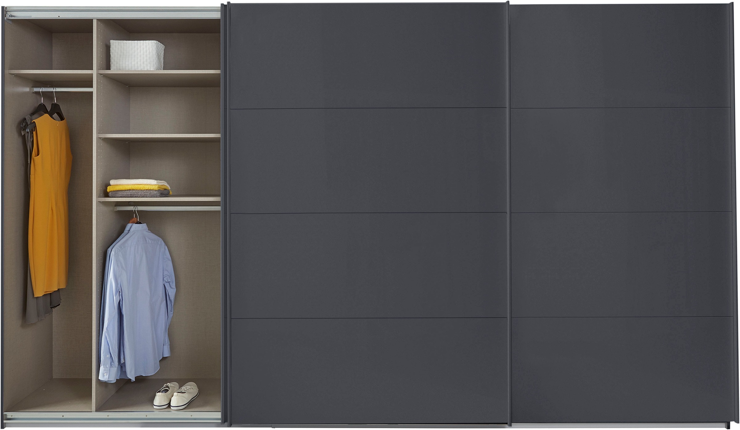 rauch Schwebetürenschrank »Kleiderschrank Schrank Garderobe TOPSELLER OTELI inkl. Inneneinteilung«, mit 3 Innenschubladen sowie zusätzlichen Einlegeböden MADE IN GERMANY