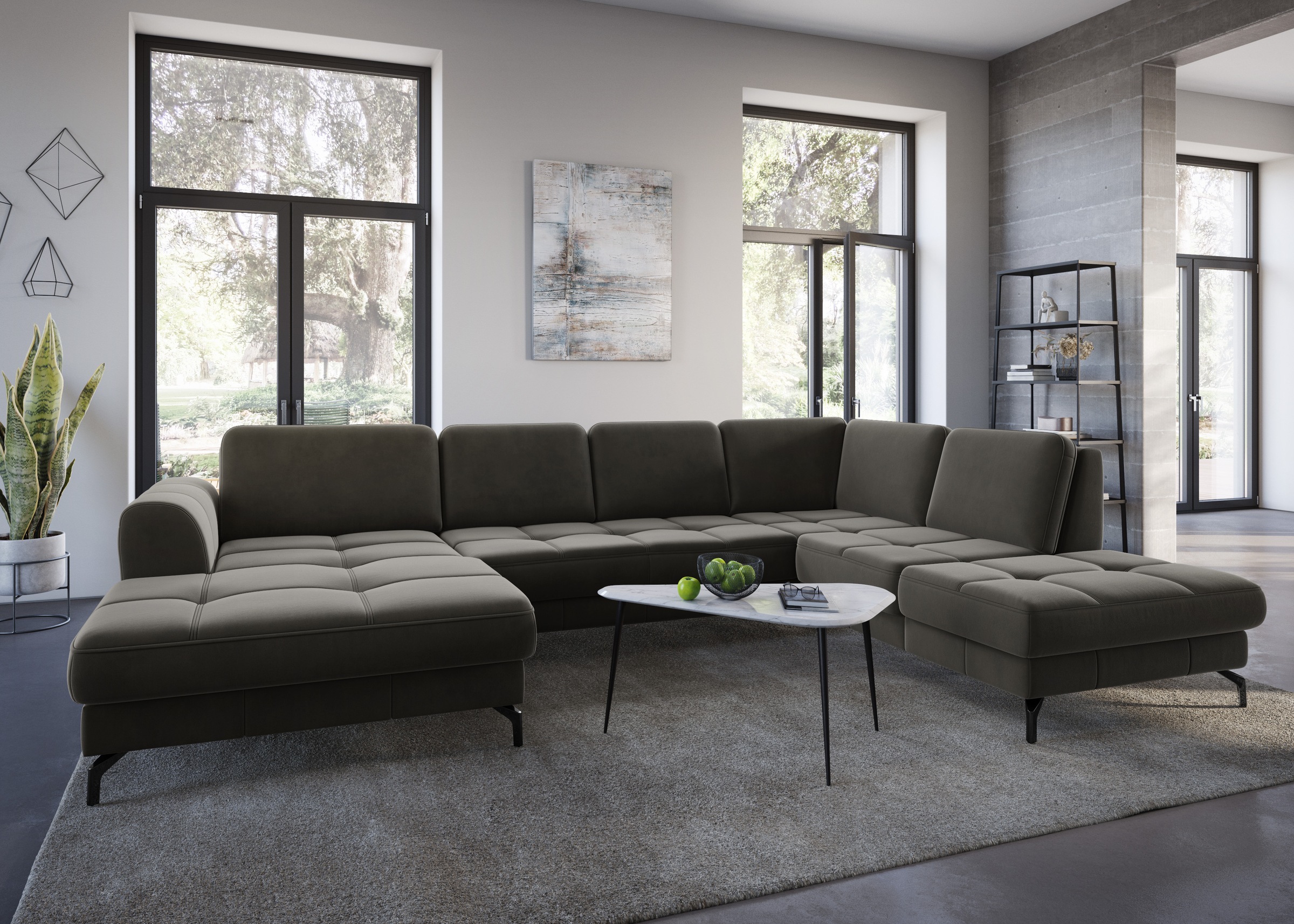 sit&more Wohnlandschaft »Bendigo U-Form« inklusive Sitztiefenverstellung, B günstig online kaufen