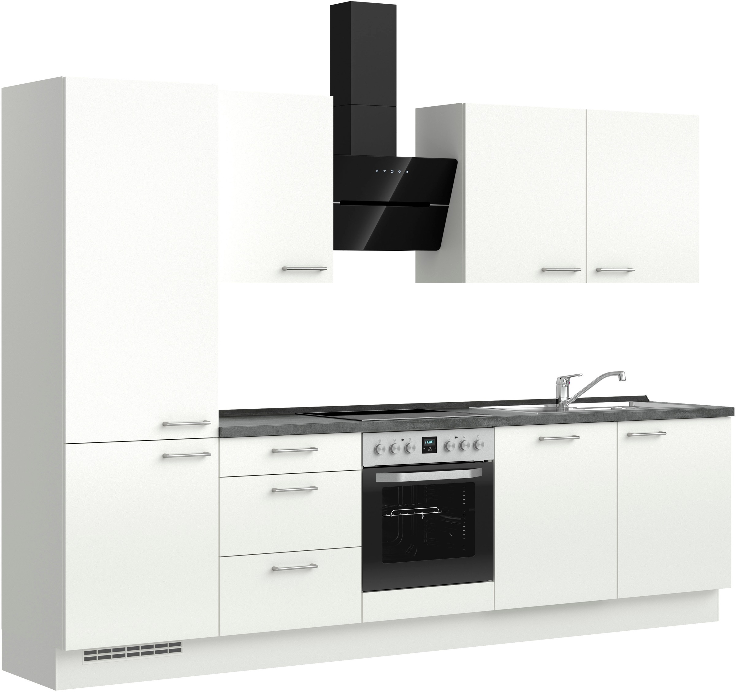 nobilia® Küchenzeile »"Laser II"«, vormontiert, Ausrichtung wählbar, Breite 300 cm, wahlw. mit E-Geräten