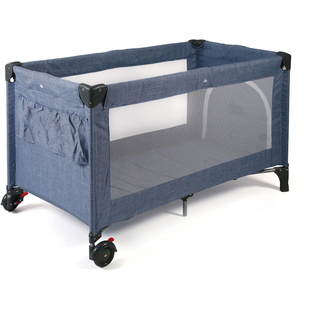 CHIC4BABY Baby-Reisebett »Luxus, Jeans Blue«, inkl. Transporttasche