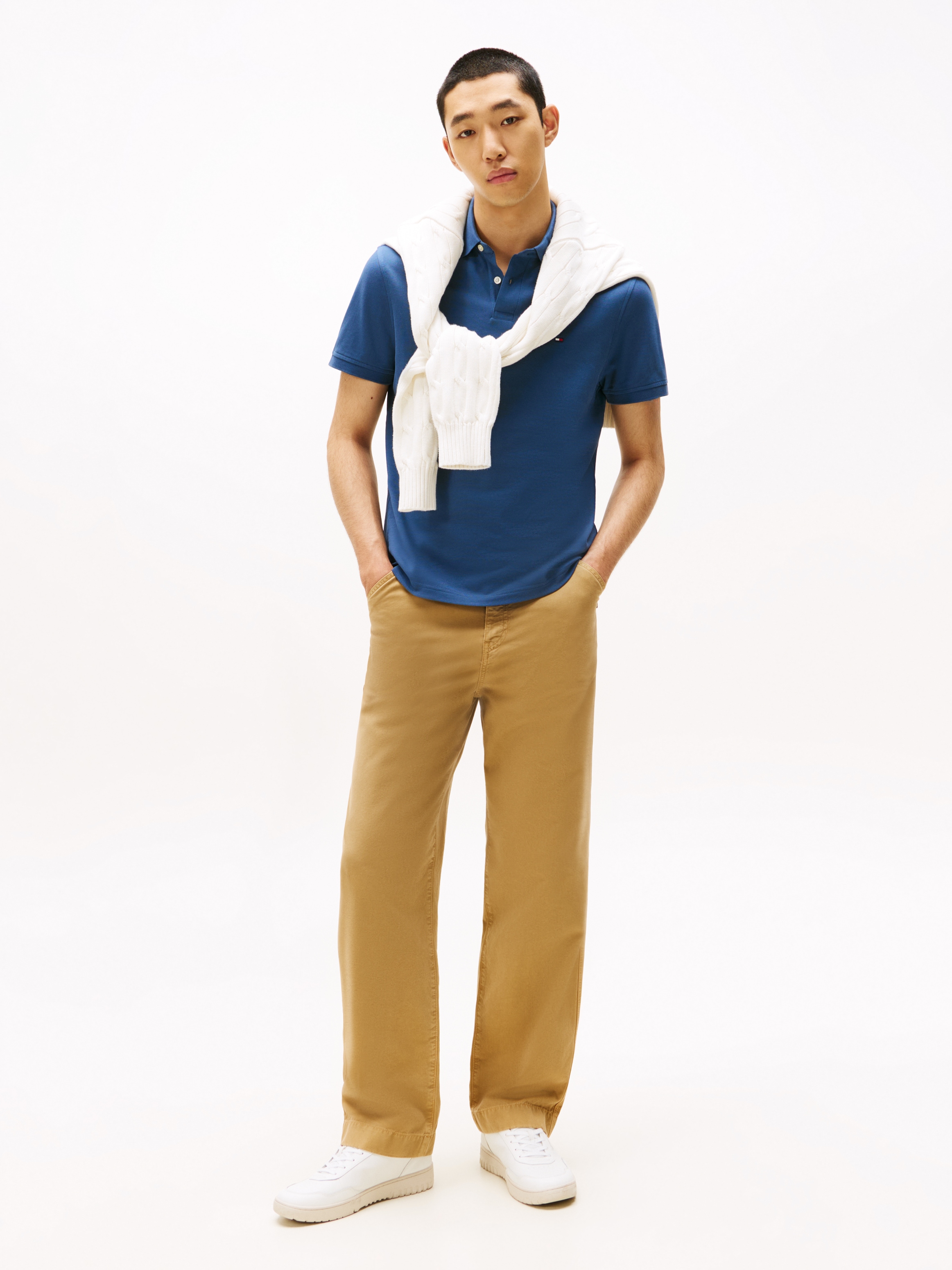 Tommy Hilfiger Poloshirt »1985 REGULAR POLO mit Kontraststreifen und Knopfleiste« unifarben, sportlich, regular fit, Baumwollmix, Polokragen