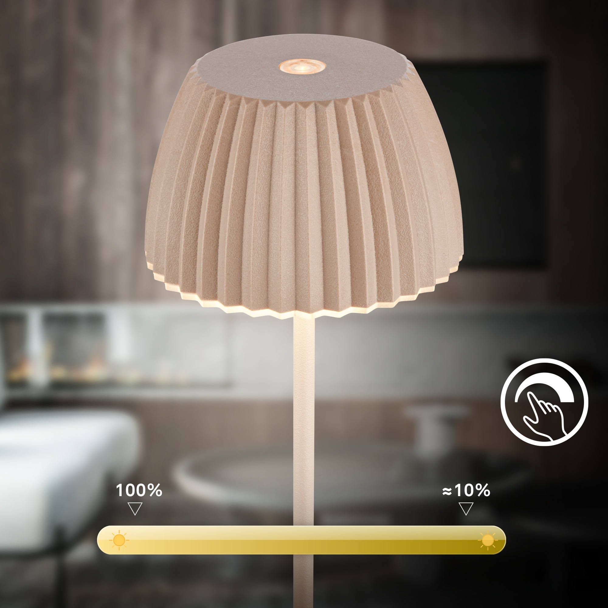 Briloner Leuchten LED Tischleuchte »Akku LED Tischleuchte, mini, beige«
