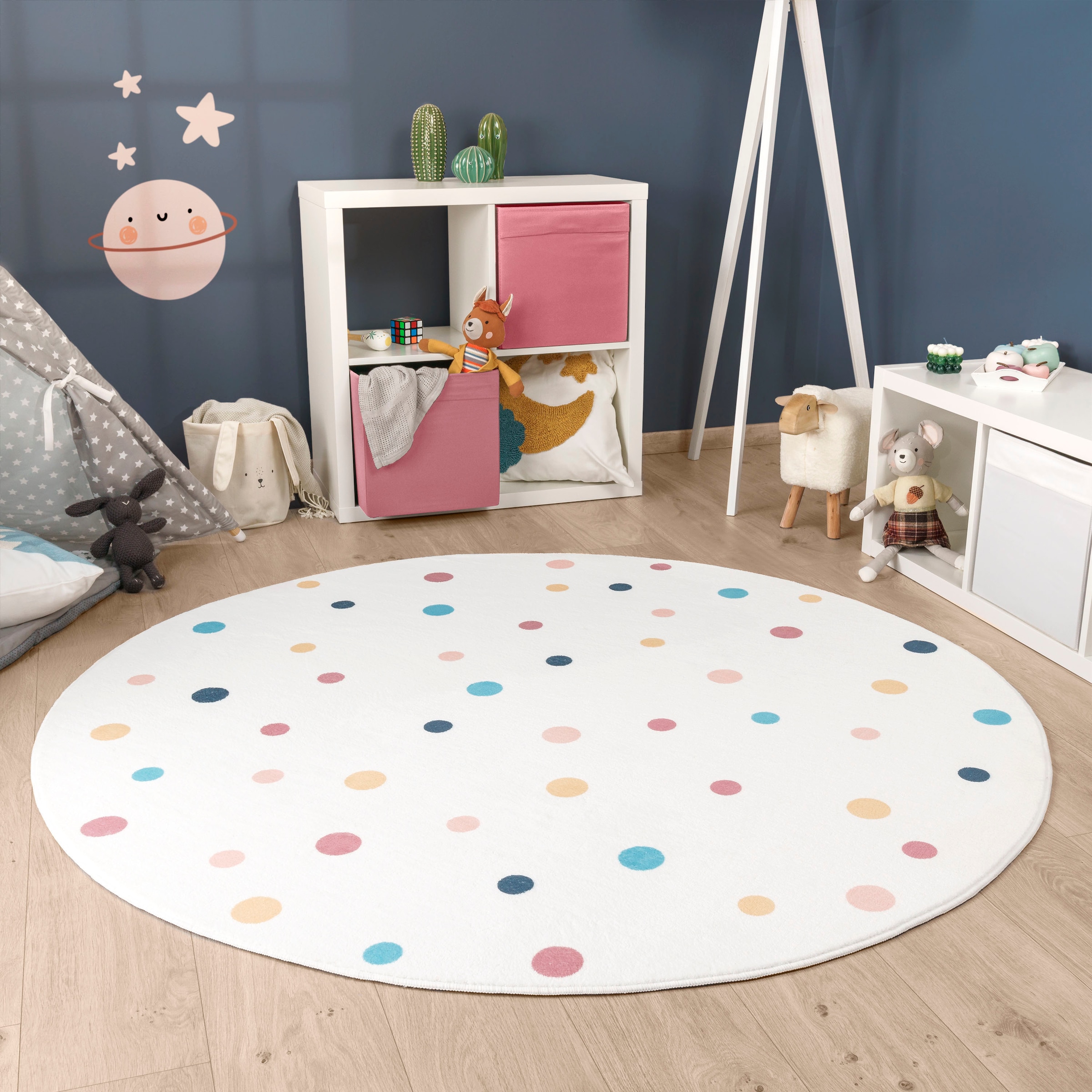 Paco Home Kinderteppich »Niloya 364«, rund, 12 mm Höhe, Spielteppich, Kurzf günstig online kaufen