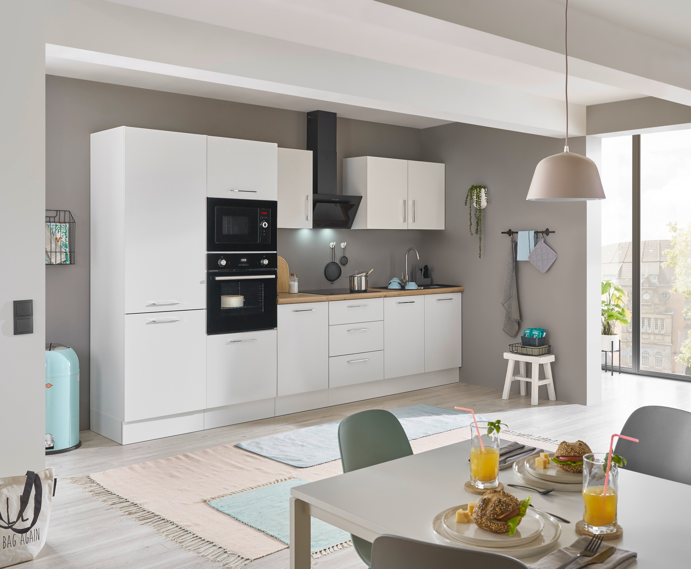 BASIC by Balculina Küchenzeile »Turin«, Breite 330 cm, wahlweise mit E-Geräten