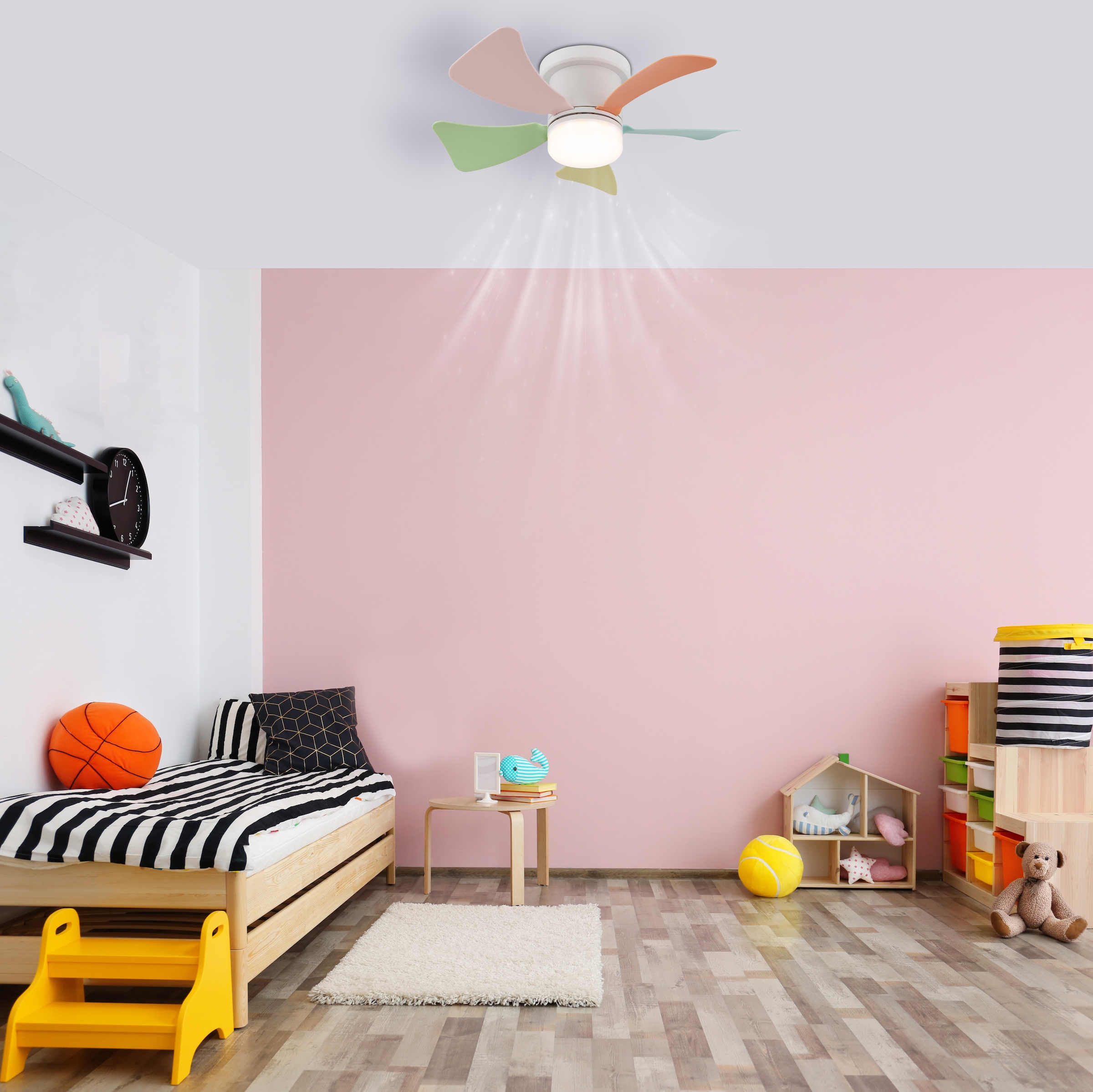 GLOBO LIGHTING Deckenleuchte »HINES« LED-Modul 1 Stk. warmweiß - kaltweiß Ventilator bunt kühlen-heizen Wohnzimmer Schlafzimmer