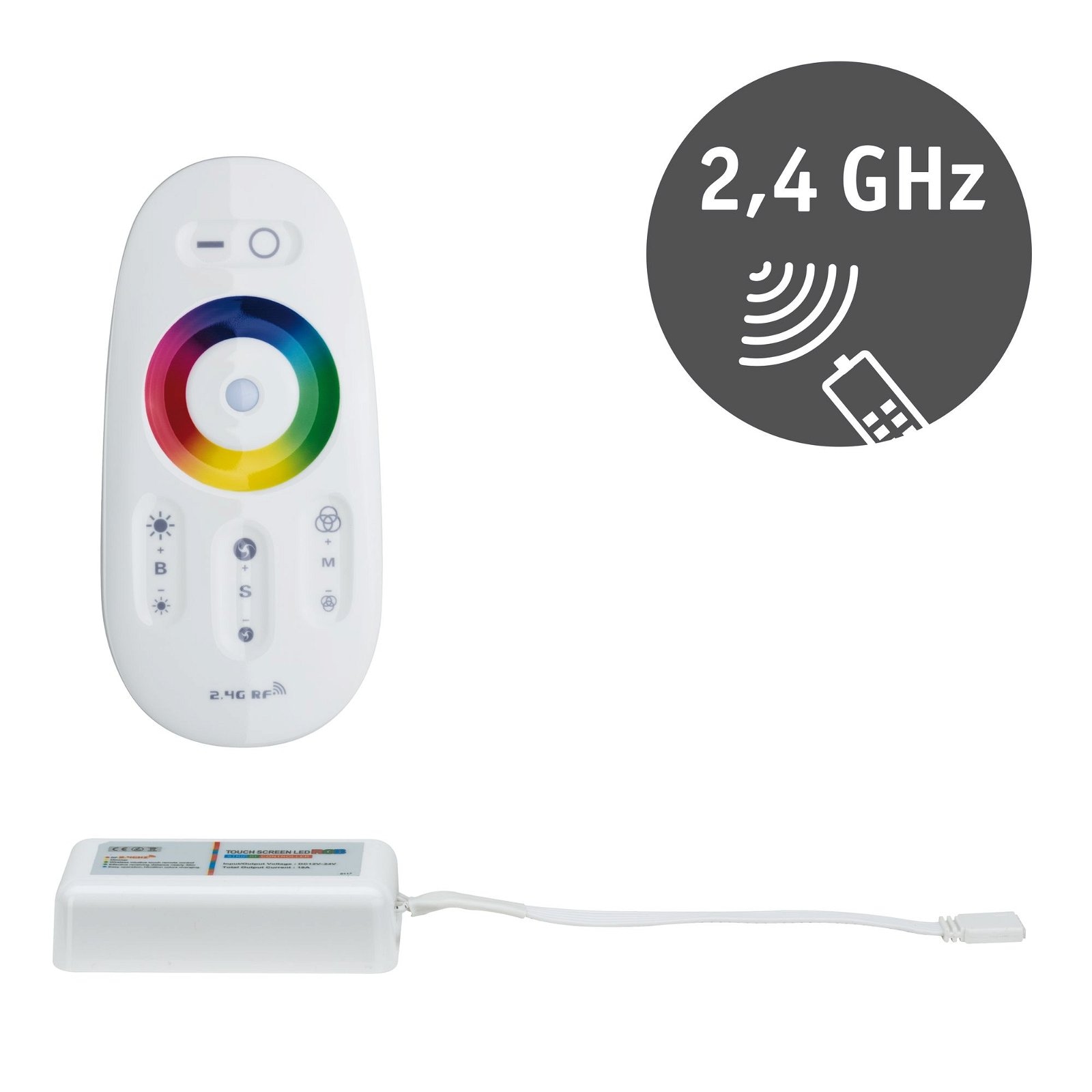 Paulmann LED-Streifen »MaxLED RGBW-Controller 2.4GHz 24V DC max 144W Kunststoff«, Fernbedienung
