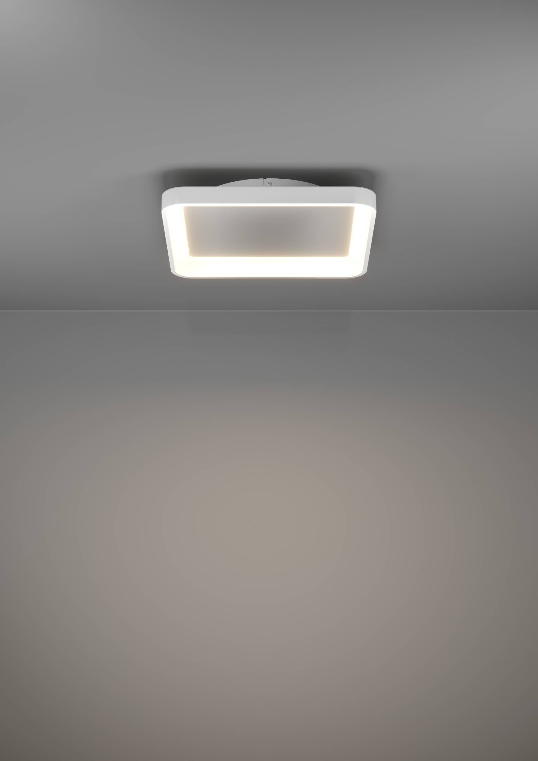 EGLO Deckenleuchte »Loretello Deckenlampe, Wohnzimmerlampe, Metall und Kunststoff, Lampe« LED-Modul 1 Stk. Kaltweiß | Neutralweiß | Warmweiß Wand-/Deckenleuchte - L35 x B35 x H7,5 cm - weiß - 12W inkl.