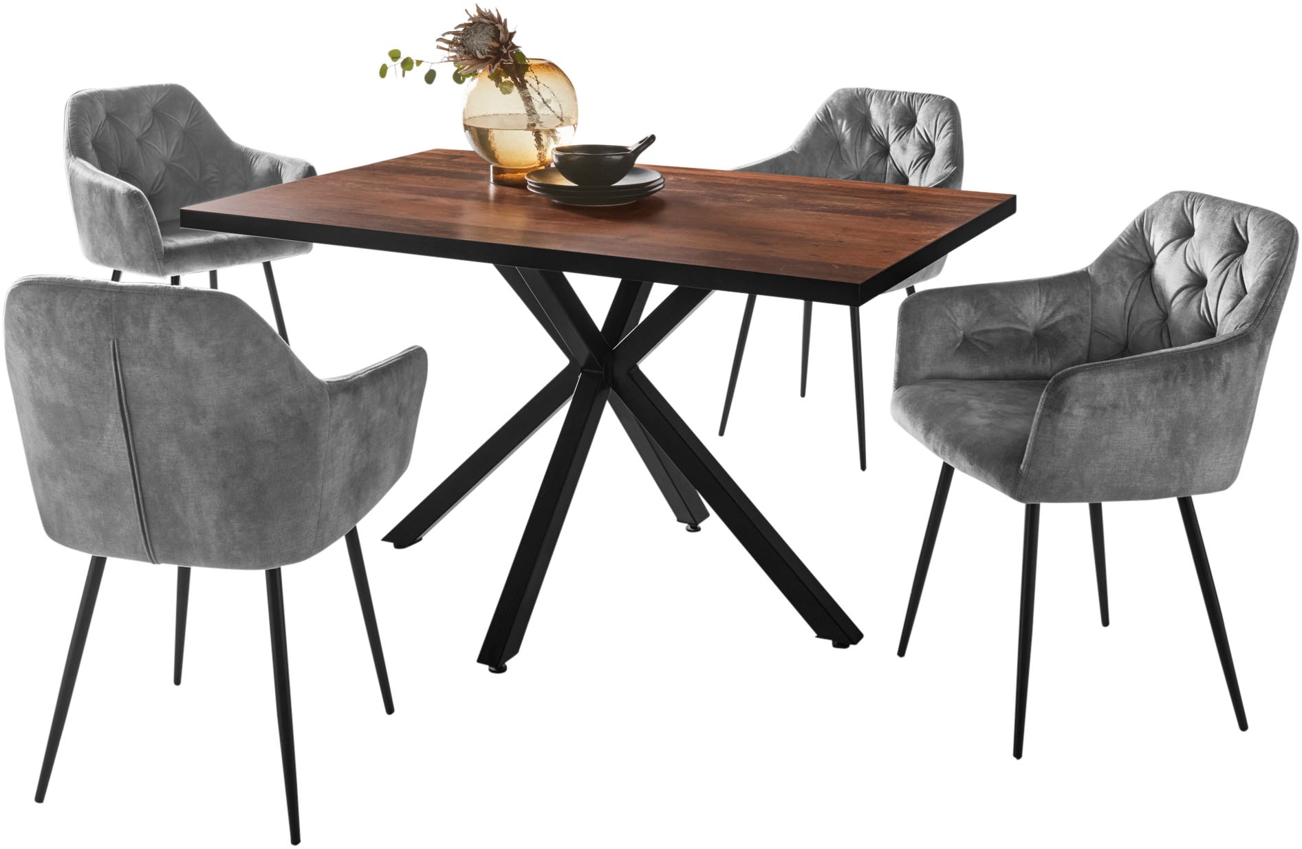 HELA Essgruppe »CLEO Tischgruppe Bestseller«, (Set, 5 tlg., 1 Tisch / 4 Stü günstig online kaufen