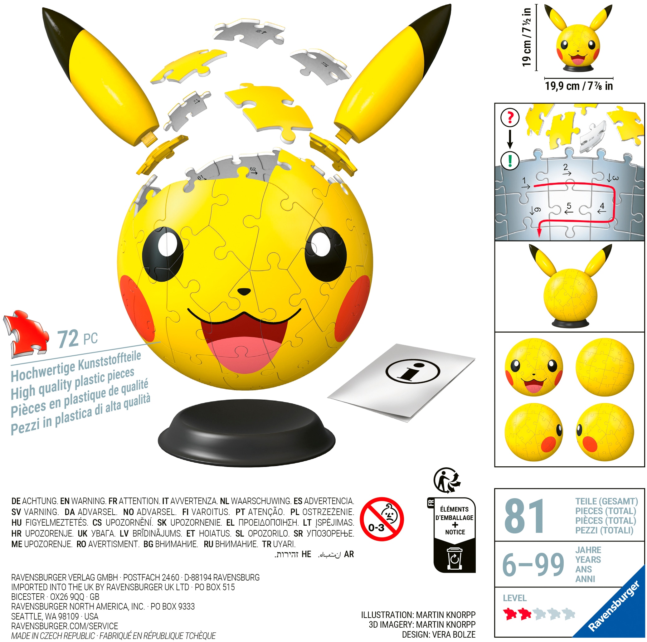 Ravensburger Puzzleball »Pokémon Pikachu mit ansteckbaren Ohren« Made in Europe