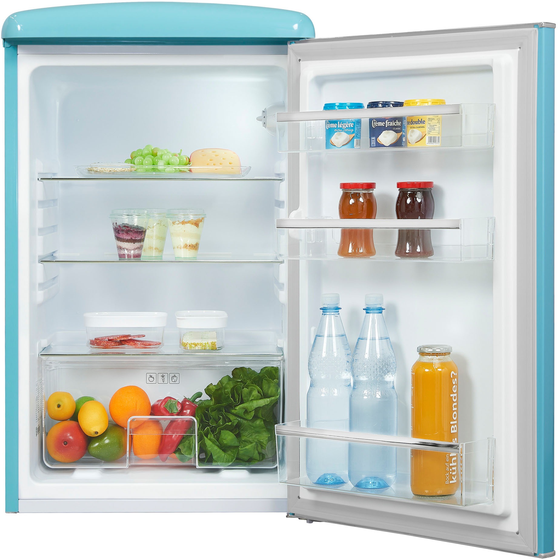 exquisit Kühlschrank »RKS120-V-H-160F taubenblau« 89,5 cm hoch 55 cm breit günstig online kaufen