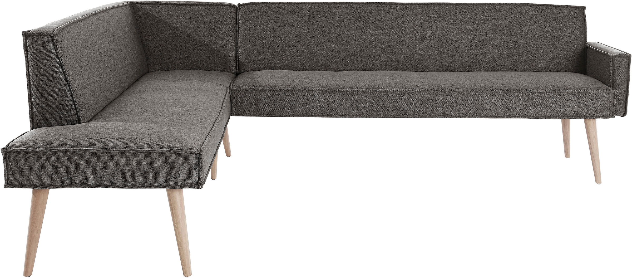 exxpo - sofa fashion Eckbank »Lungo, moderne Kedernaht, bequem und elegant, hoher Holzfuß«, hochwertige Detailverarbeitung, frei im Raum stellbar
