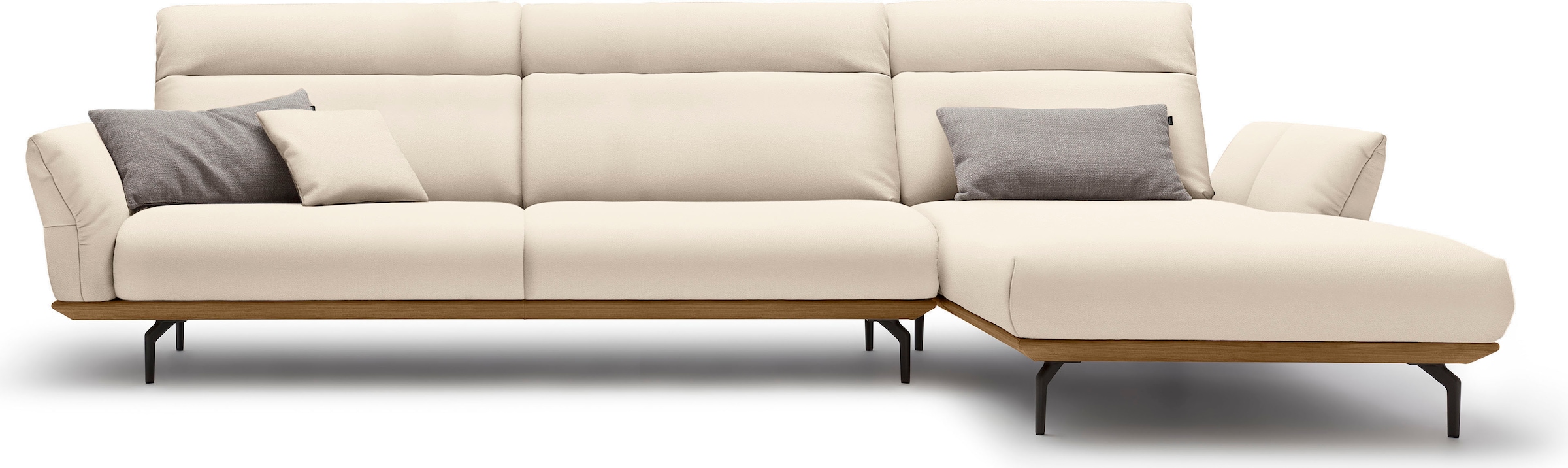 Creation BY ROLF BENZ Ecksofa »CR.460«, Sockel in Nussbaum, Winkelfüße in U günstig online kaufen