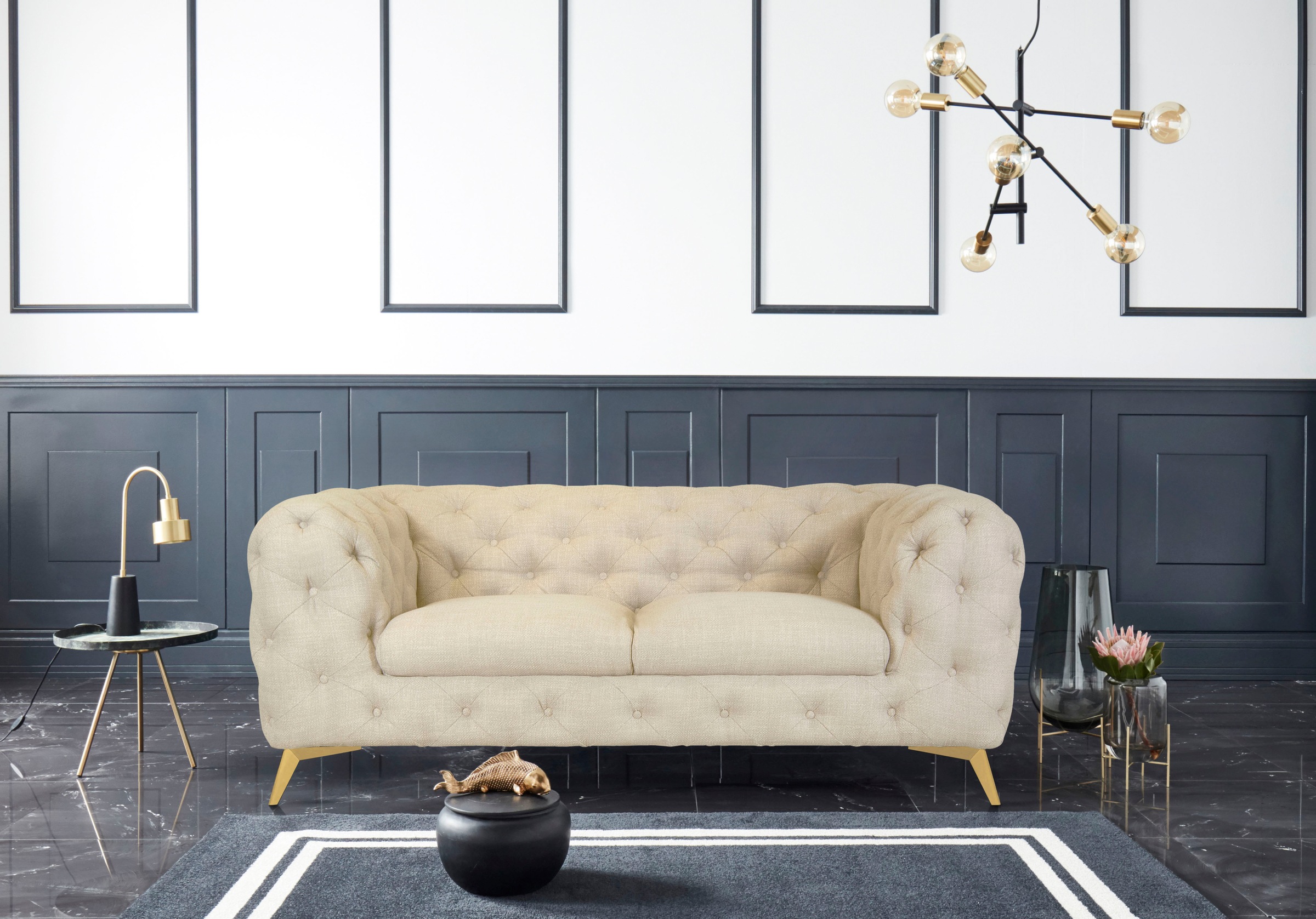 Home affaire Chesterfield-Sofa »Glynis« aufwändige Knopfheftung, moderne Ch günstig online kaufen