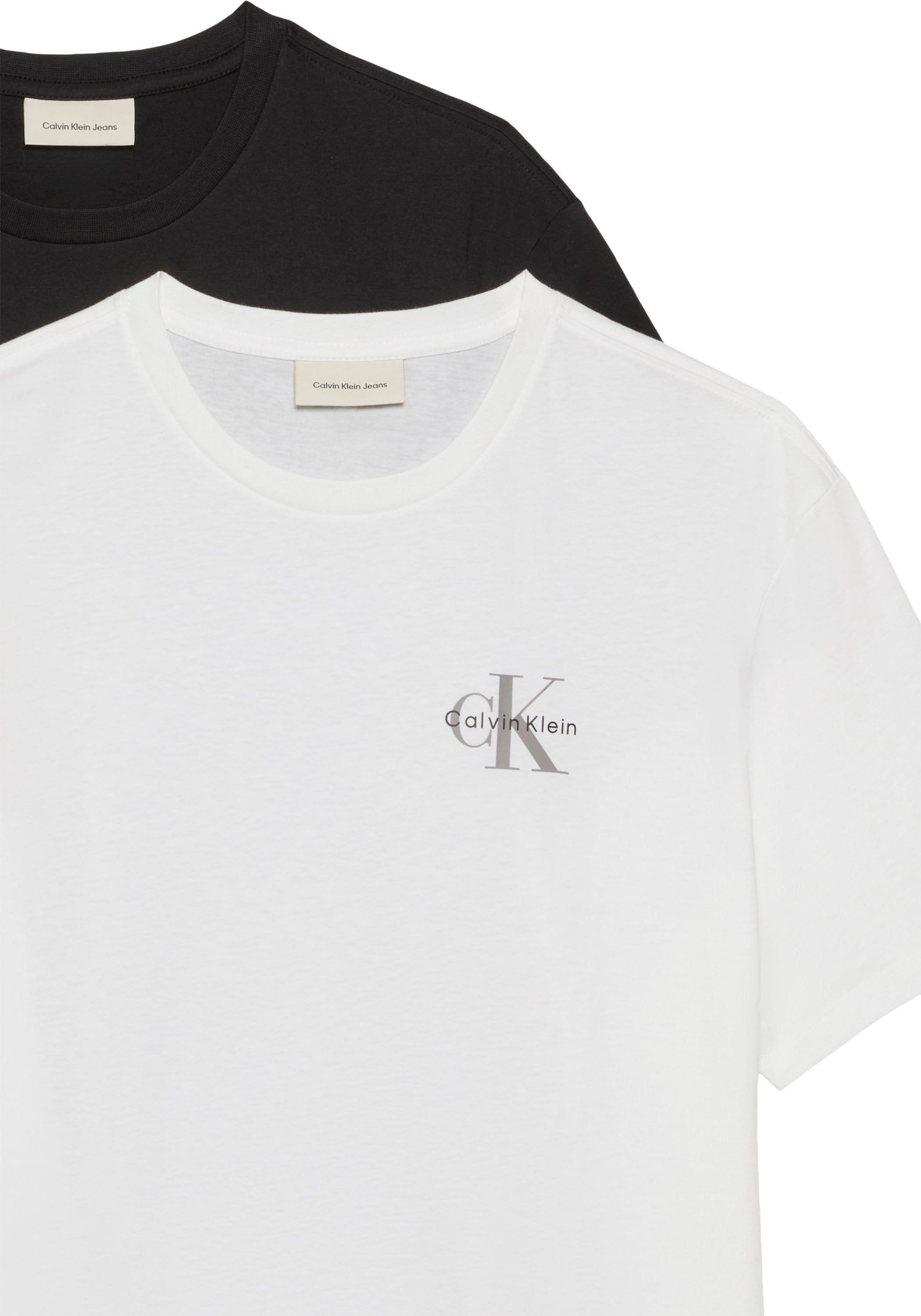 Calvin Klein Jeans T-Shirt »CLASSIC MICRO MONOLOGO 2PK« Set, 2 tlg. Regular fit mit Rundhalsausschnitt