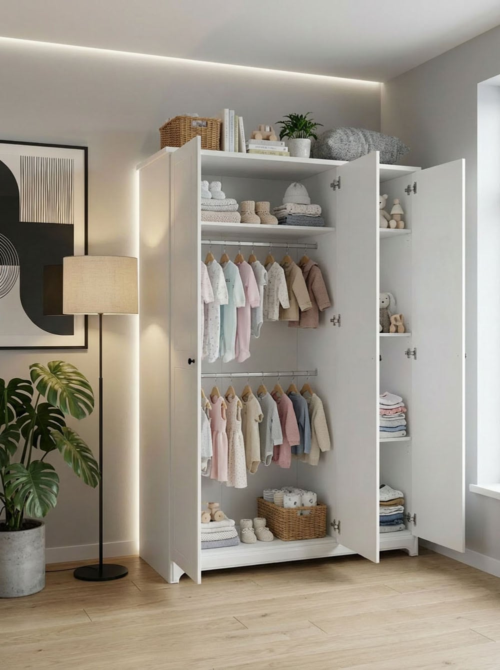 arthur berndt Kleiderschrank »Thilo, Kinderkleiderschrank« MDF-Fronten mit Kassettenfräsung