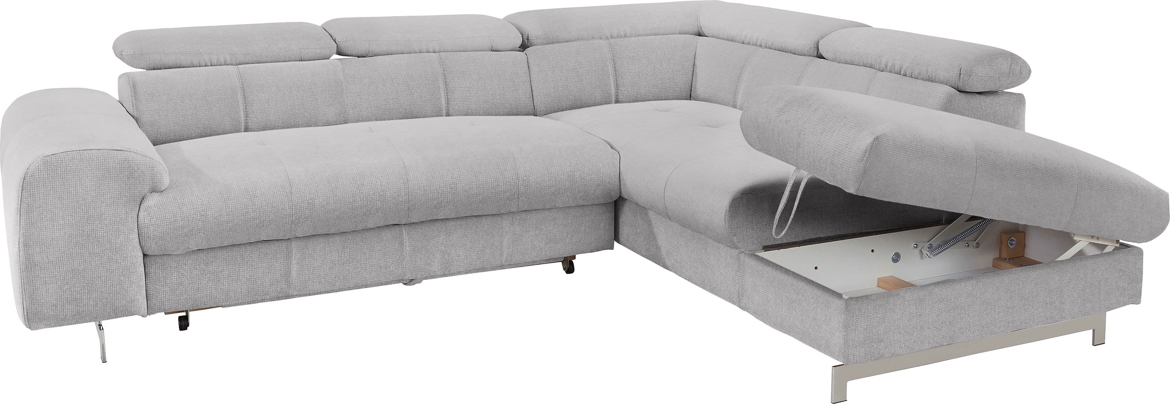 COTTA Polstergarnitur »Chef L-Form«, (Set, 2 tlg.), Set bestehend aus: Ecksofa mit Kopfteilverstellung & Hocker