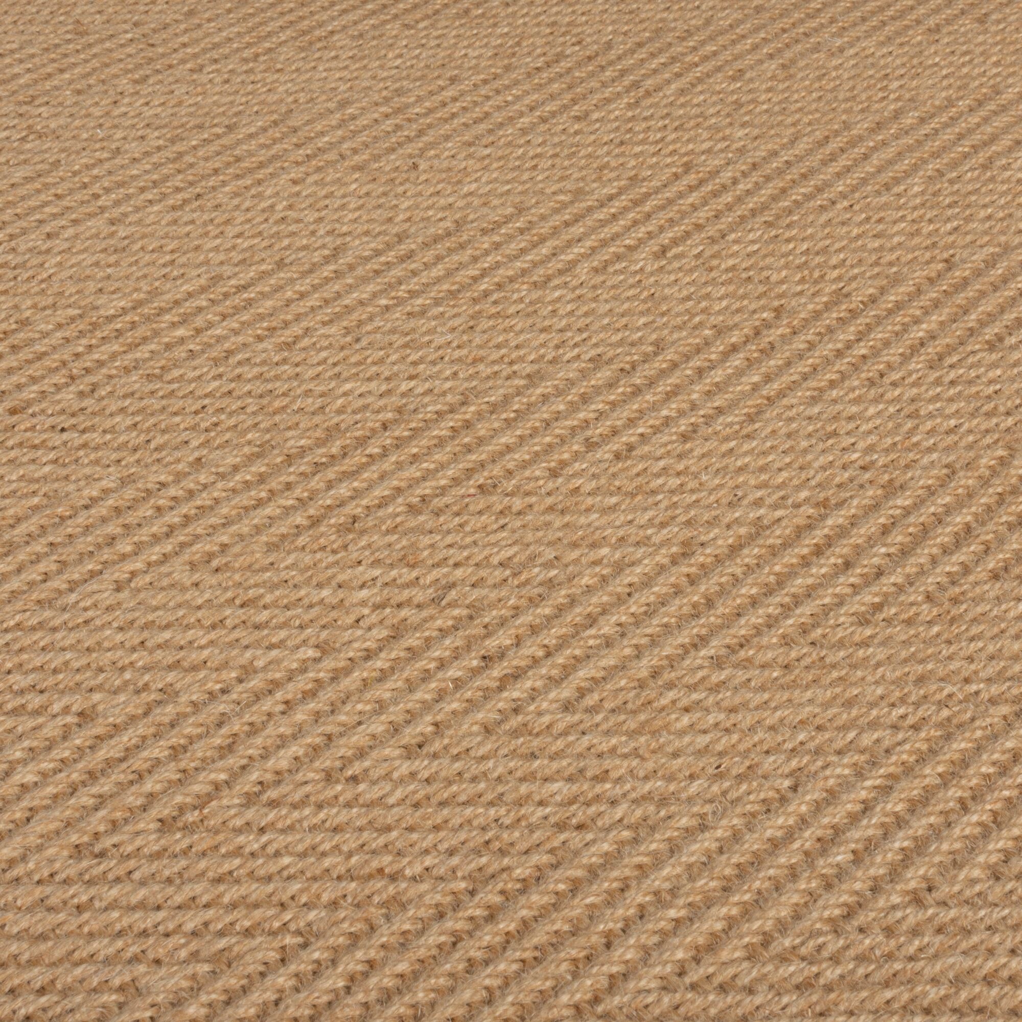 FLAIR RUGS Läufer »Kira mit Fischgrätmuster, aus Jute« rechteckig 3 mm Höhe