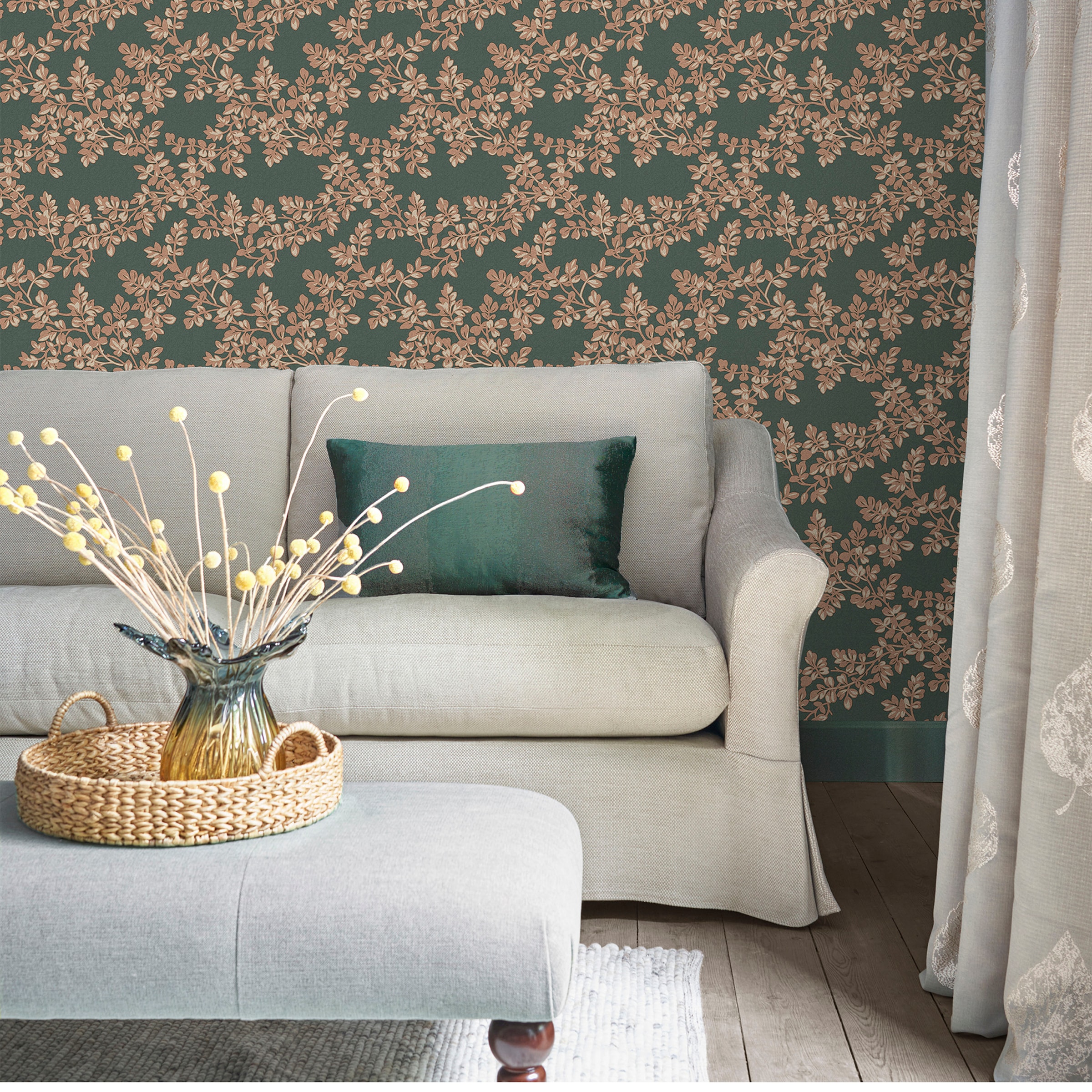 LAURA ASHLEY Vliestapete »Laura Ashley Burnham Fern Vliestapete«, geblümt, Laura Ashley Burnham Fern Vliestapete