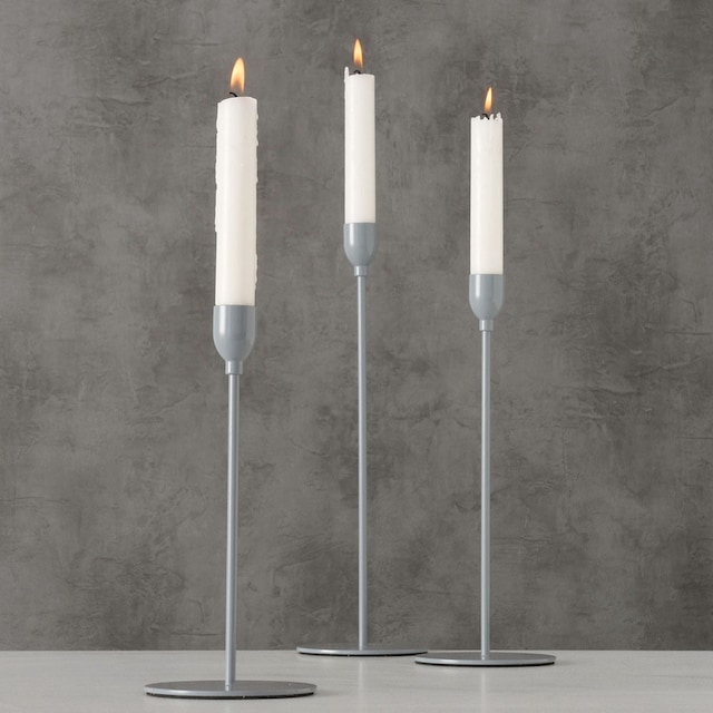 BOLTZE Kerzenhalter »Malte«, (Set, 3 St.), im praktischen 3er Set, in  unterschiedlichen Höhen, für Stabkerzen auf Raten kaufen