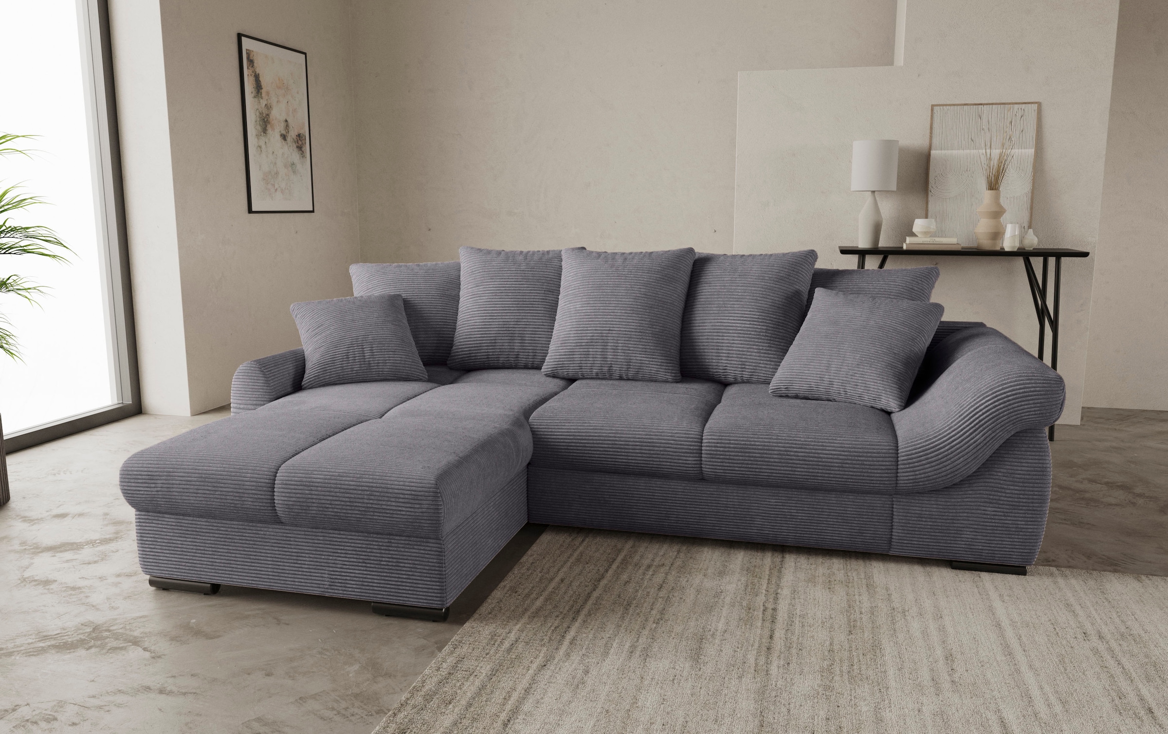 INOSIGN Ecksofa "Livorno DuraFlex", inkl. Hochschläfer-Bettauszug, XL-Bettk günstig online kaufen