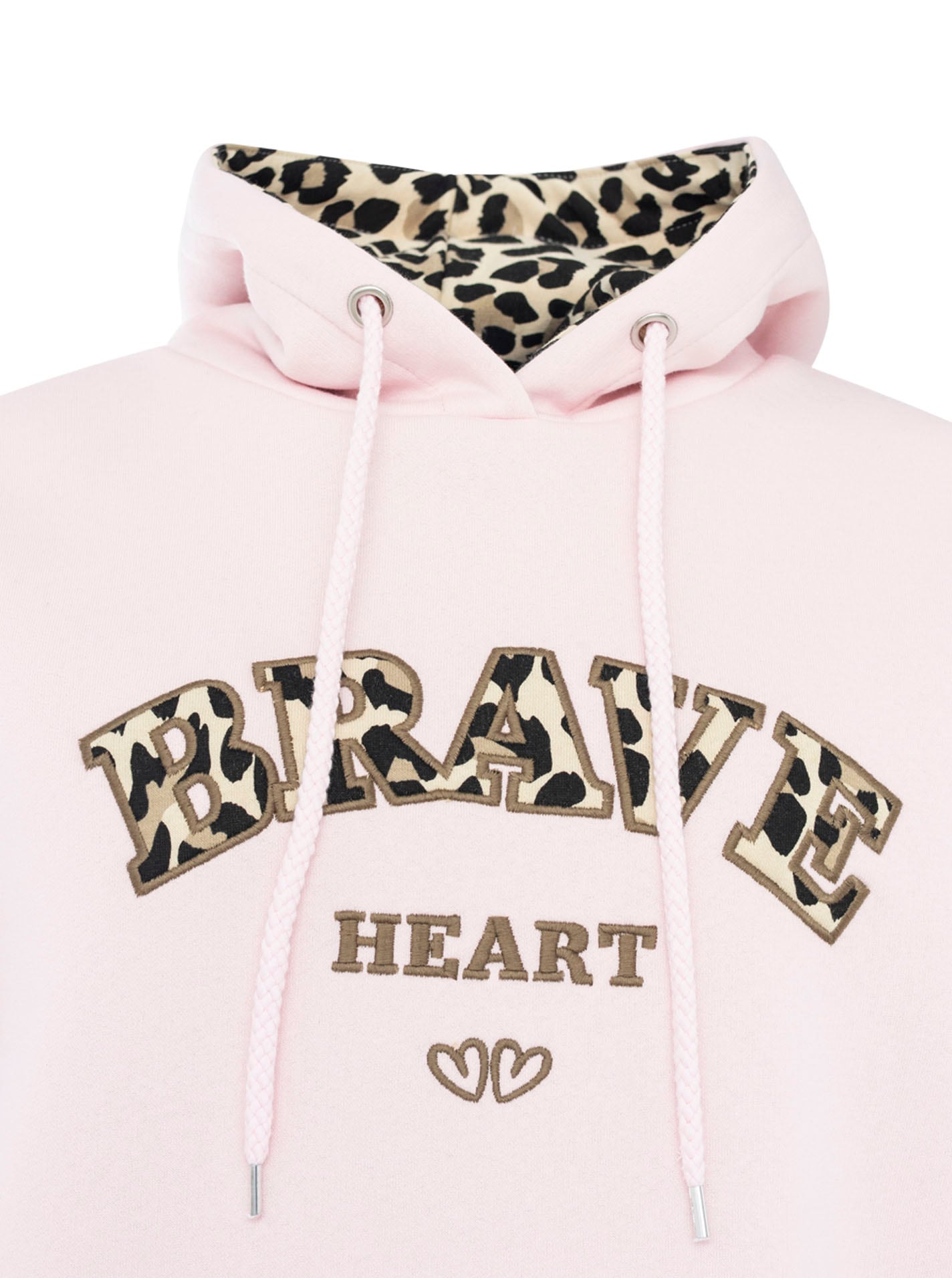 Zwillingsherz Hoodie »"BRAVE Heart"«, gesticktes Leo Motiv, Kapuze mit Leomuster, Kängurutasche
