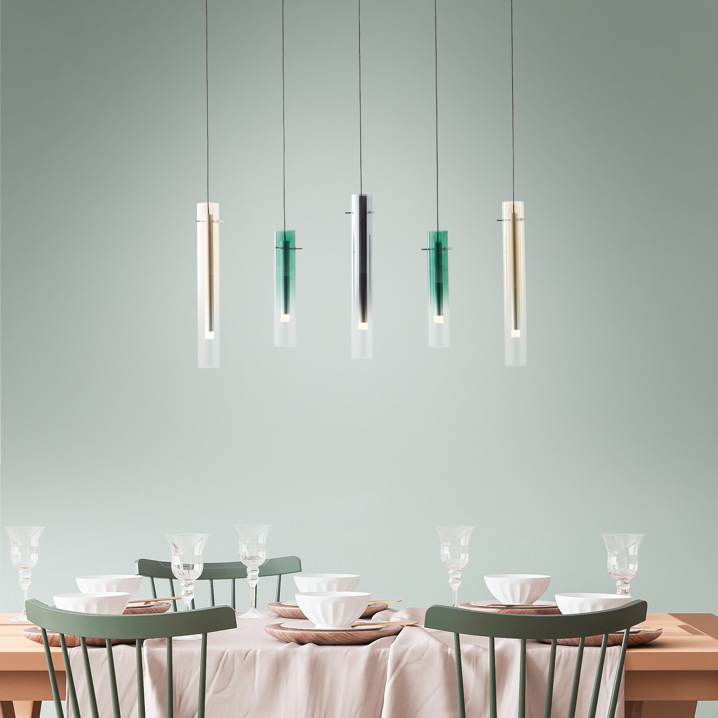 Brilliant LED Pendelleuchte »Inez«, 120 cm Höhe, 20 W, 2100 lm 3000 K, 3 Stufen Dimmer
