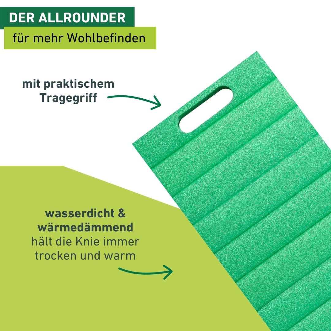 Windhager Kniekissen »für Gartenarbeit im Haus auch als Sitzpolster geeignet« wasserdicht und wärmedämmend, grün, 41x20x4,5 cm