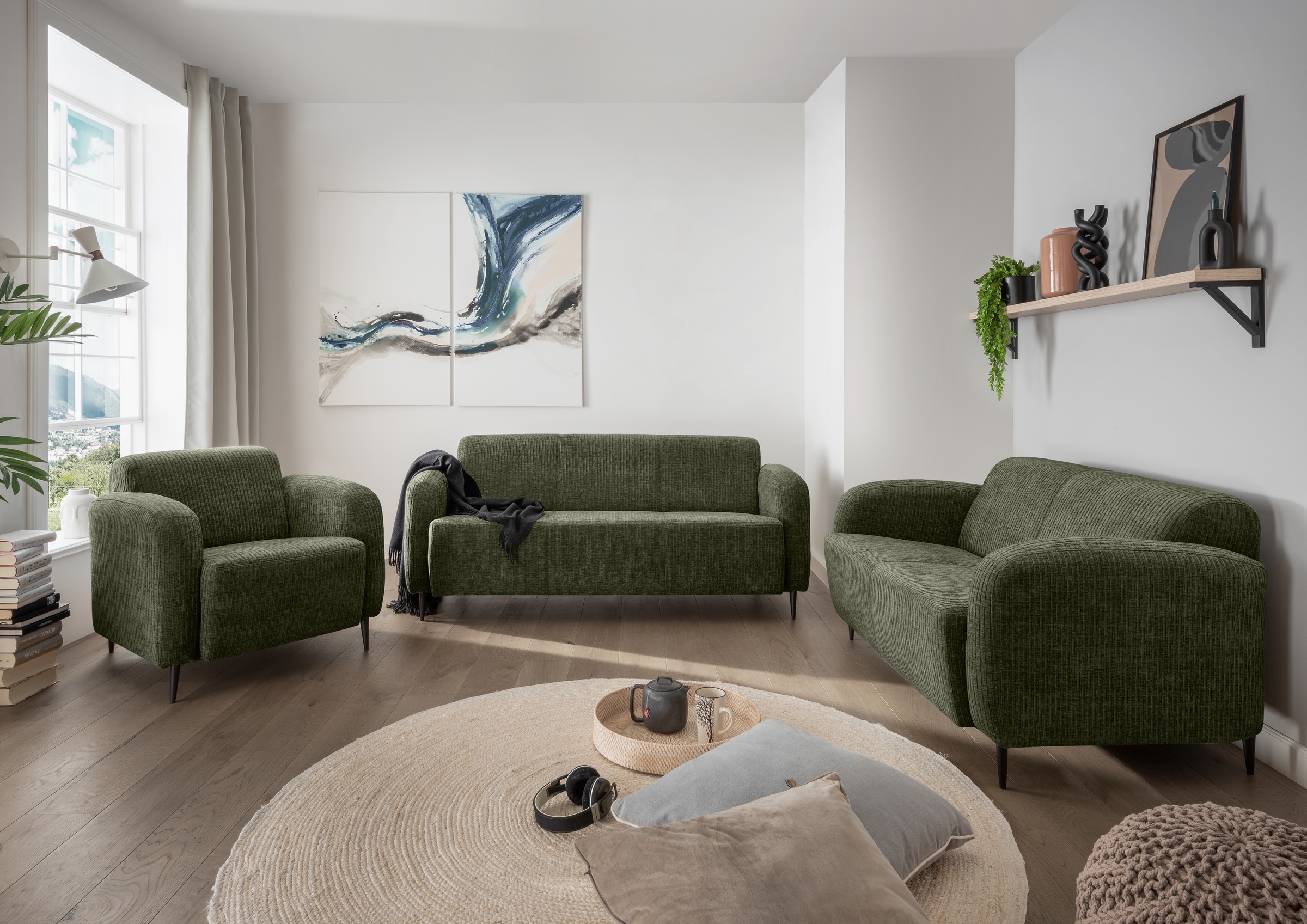 Home affaire Polstergarnitur »Marone« Set, 3-Sitzer, 2-Sitzer, Sessel, 3 St günstig online kaufen