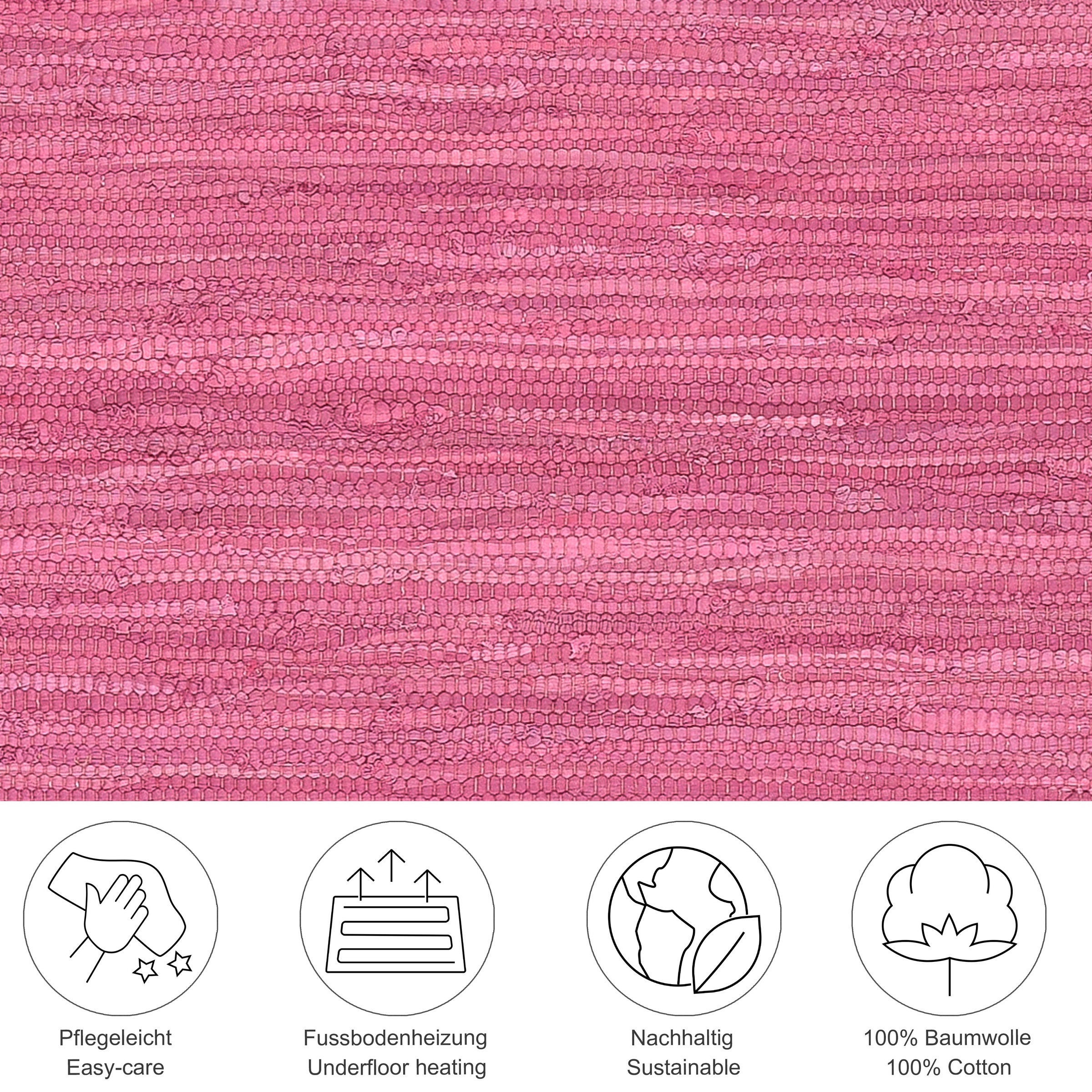THEKO Teppich »Happy Cotton Fleckerl, handgewebt«, rechteckig, 5 mm Höhe, F günstig online kaufen