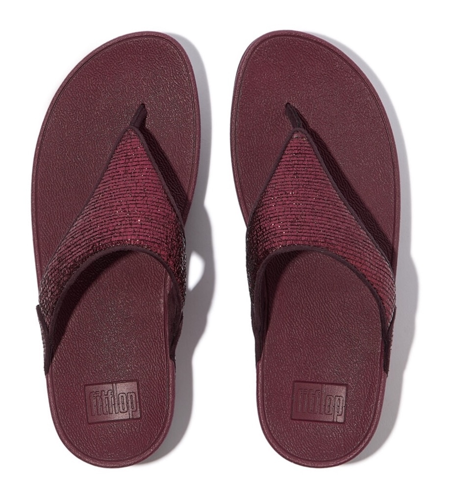 Fitflop Zehentrenner »LULU CRINKLED SHIMMER«, Slides, Badeschuh mit Glitter
