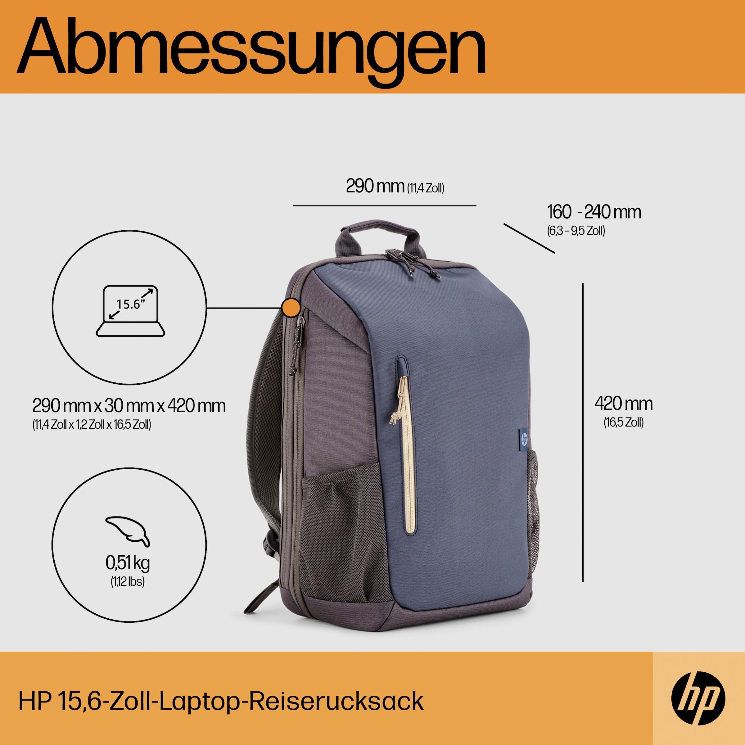 HP Notebook-Rucksack »Reise-Laptop-Rucksack«, (1 tlg.)