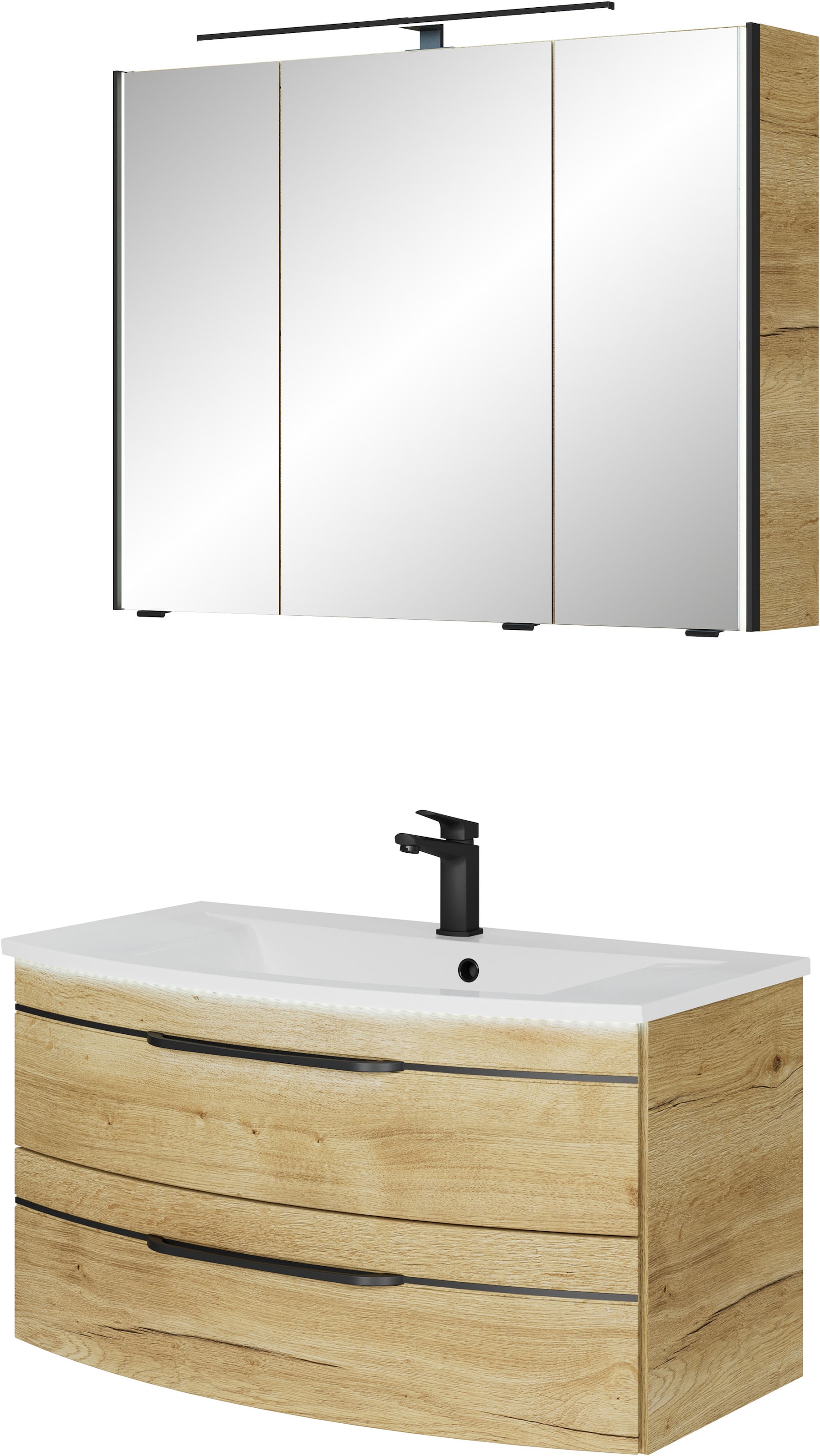 Saphir Badmöbel-Set »Serie 7045 2-teilig Mineralmarmor-Waschtisch mit LED-S günstig online kaufen