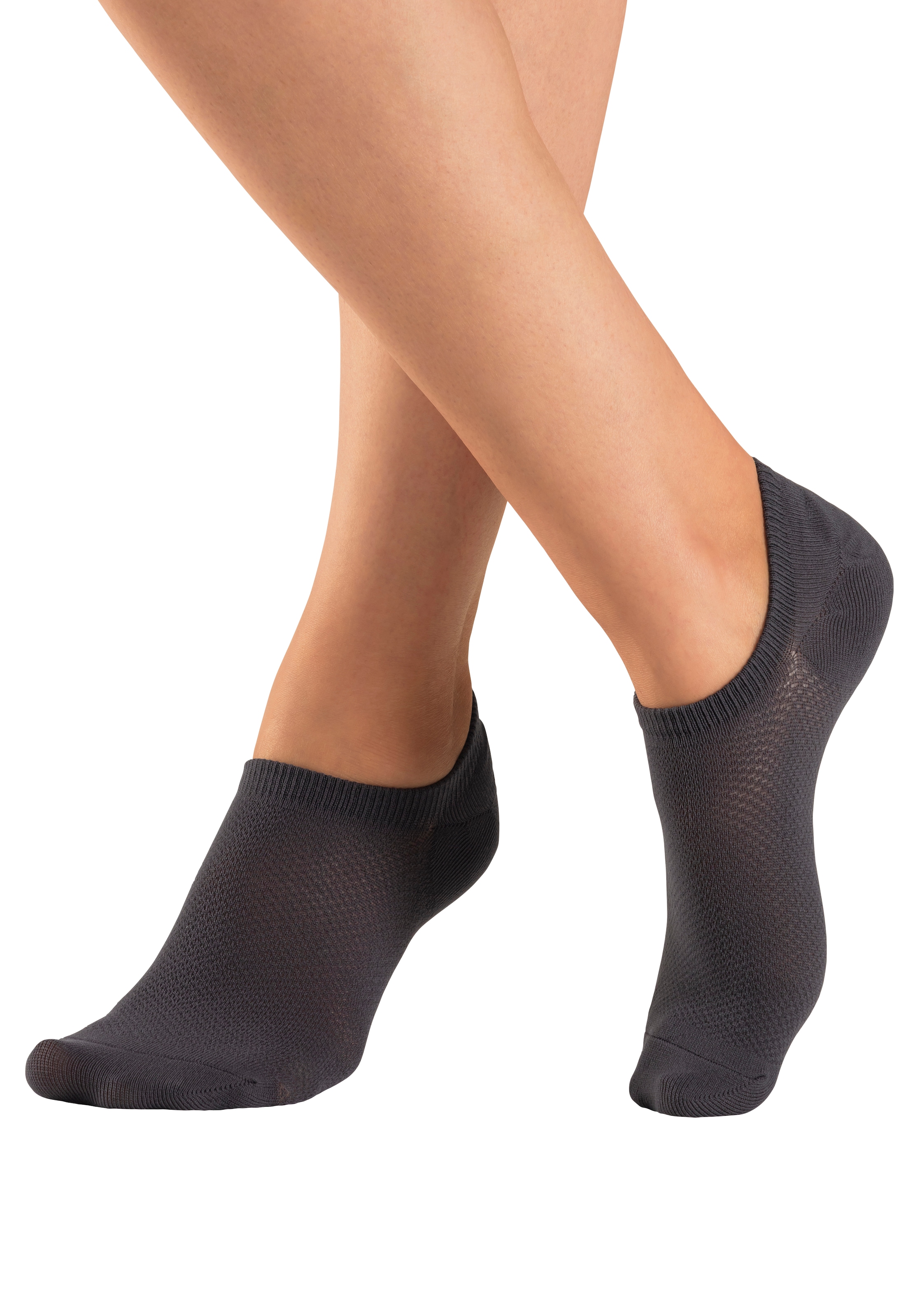 LASCANA ACTIVE Sneakersocken, (Packung, 7 Paar), mit Pikeestruktur und Silicon