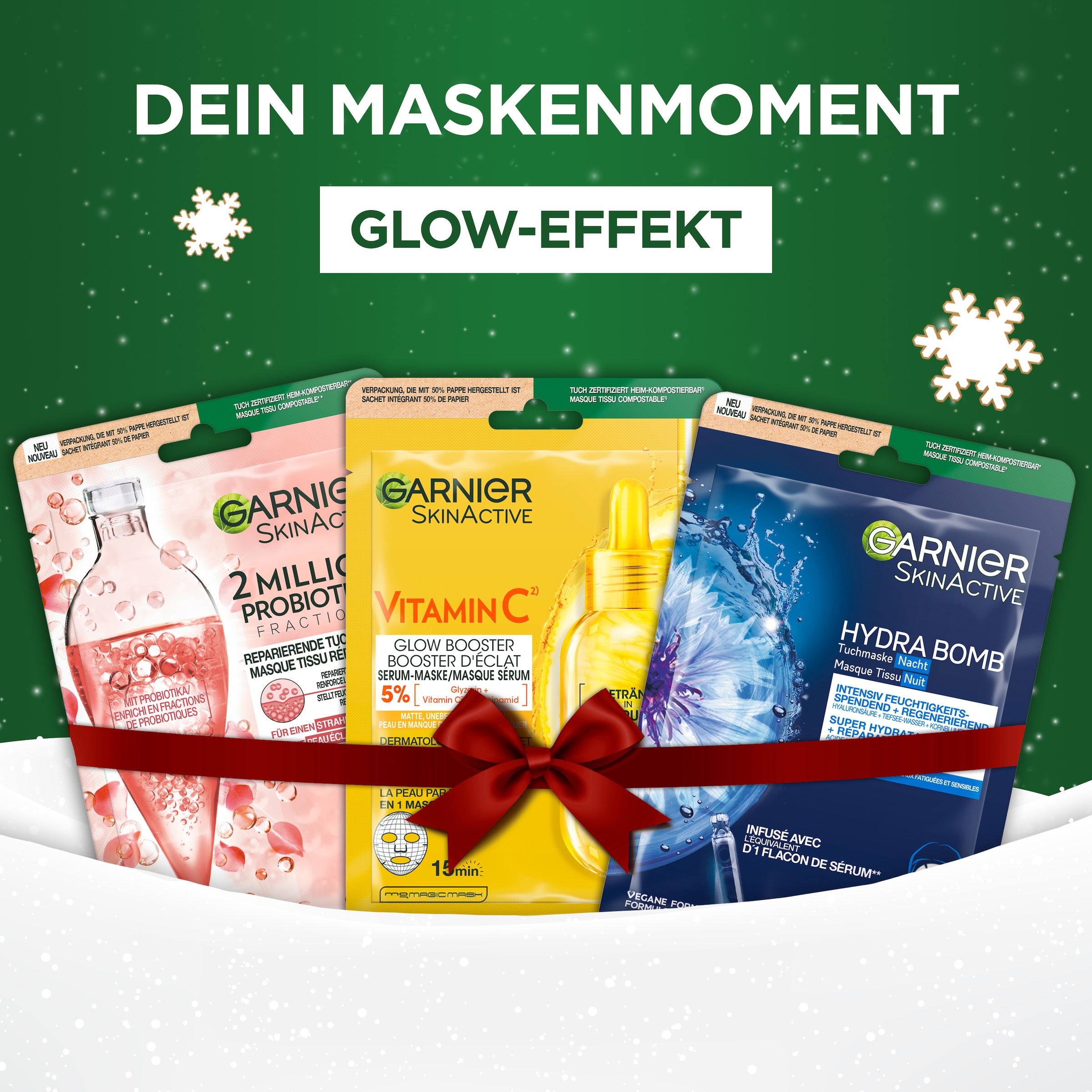 GARNIER Kosmetik-Adventskalender »Garnier Tuchmasken 24er Adventskalender«, ab 13 Jahren, mit Hyaluron, entspannend