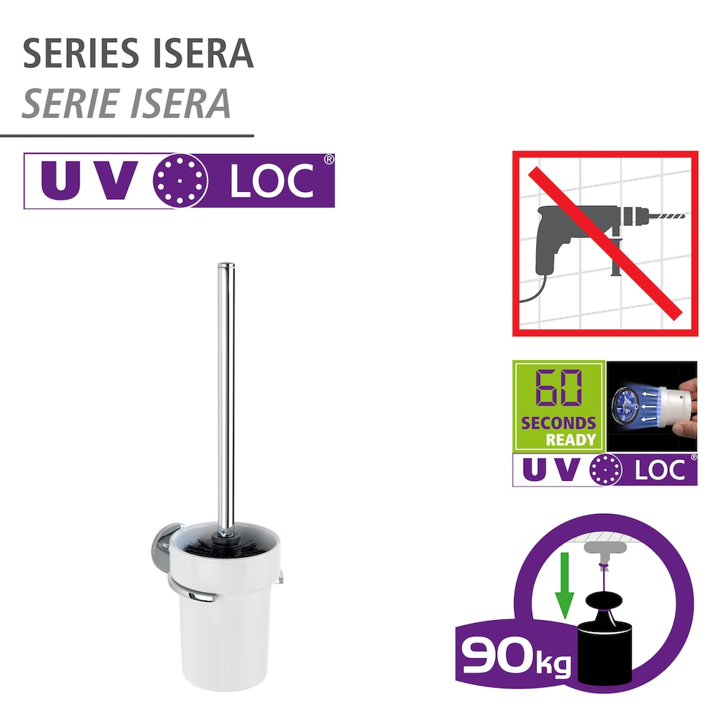 WENKO WC-Garnitur »UV-Loc® Isera«, aus Edelstahl