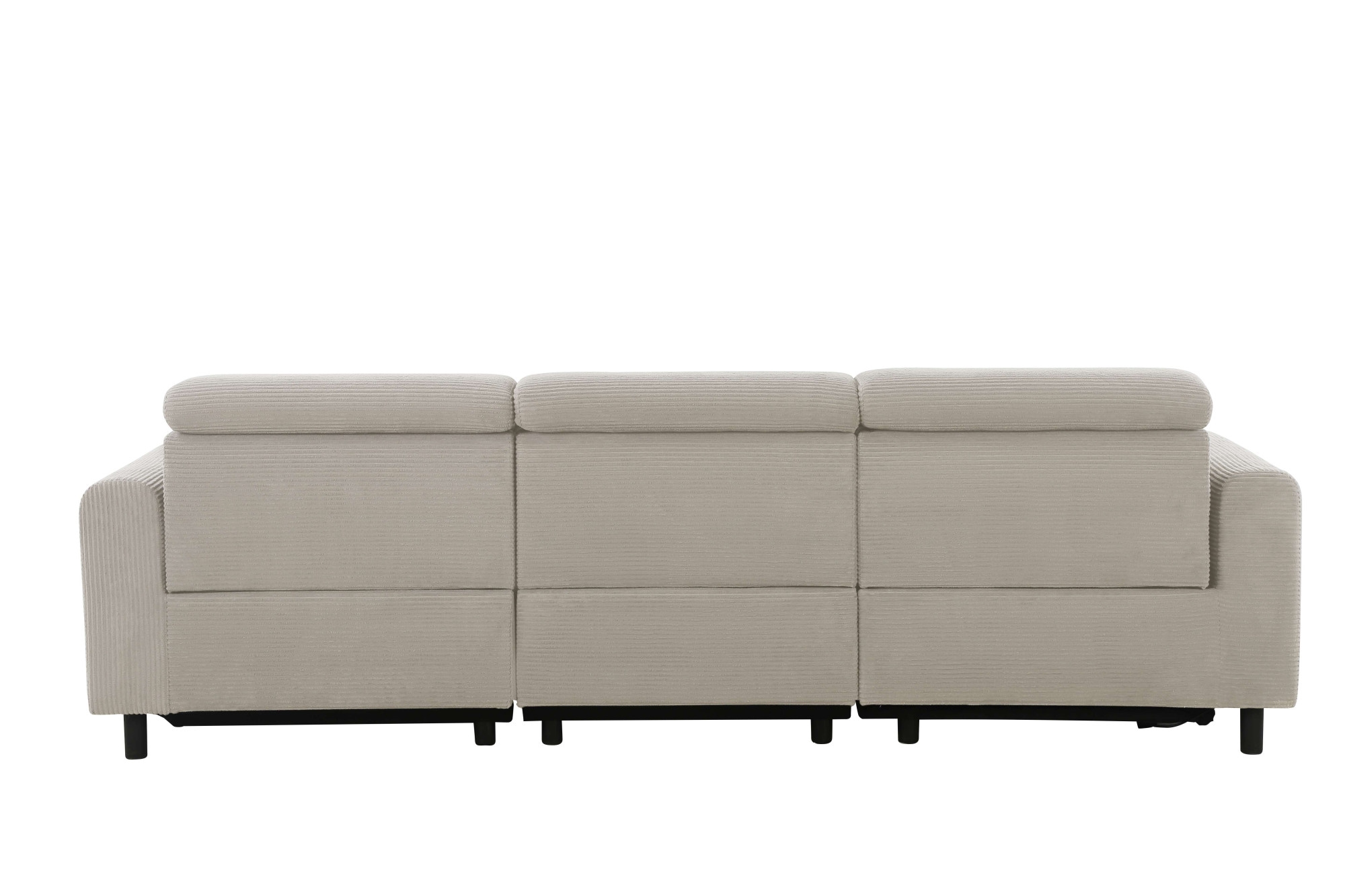 Home affaire Ecksofa »SKAANE in Cord, L-Form, 274 cm, manuelle u. elektrische Funktion,«, rundes Design, Kopfteilverstellung, Federkernpolsterung