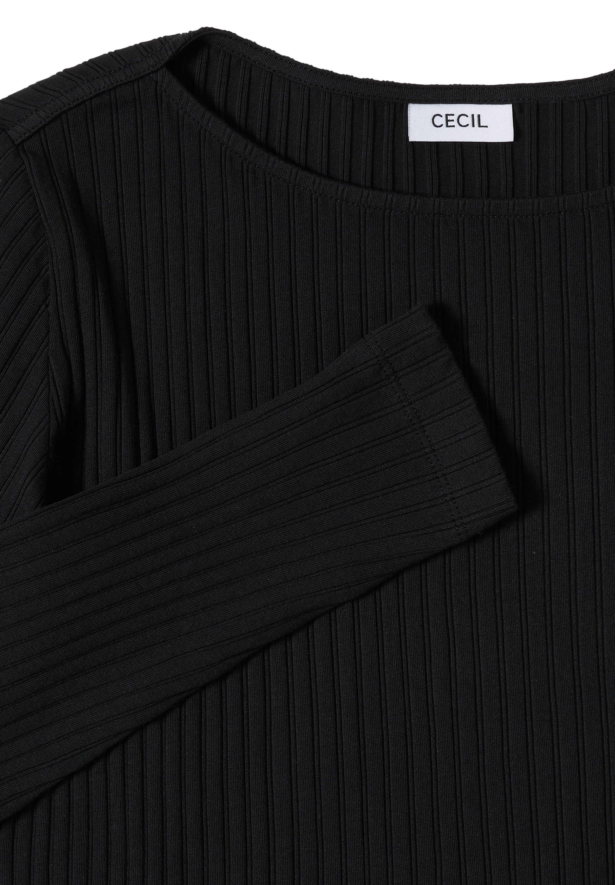 Cecil Langarmshirt mit Ripp-Struktur