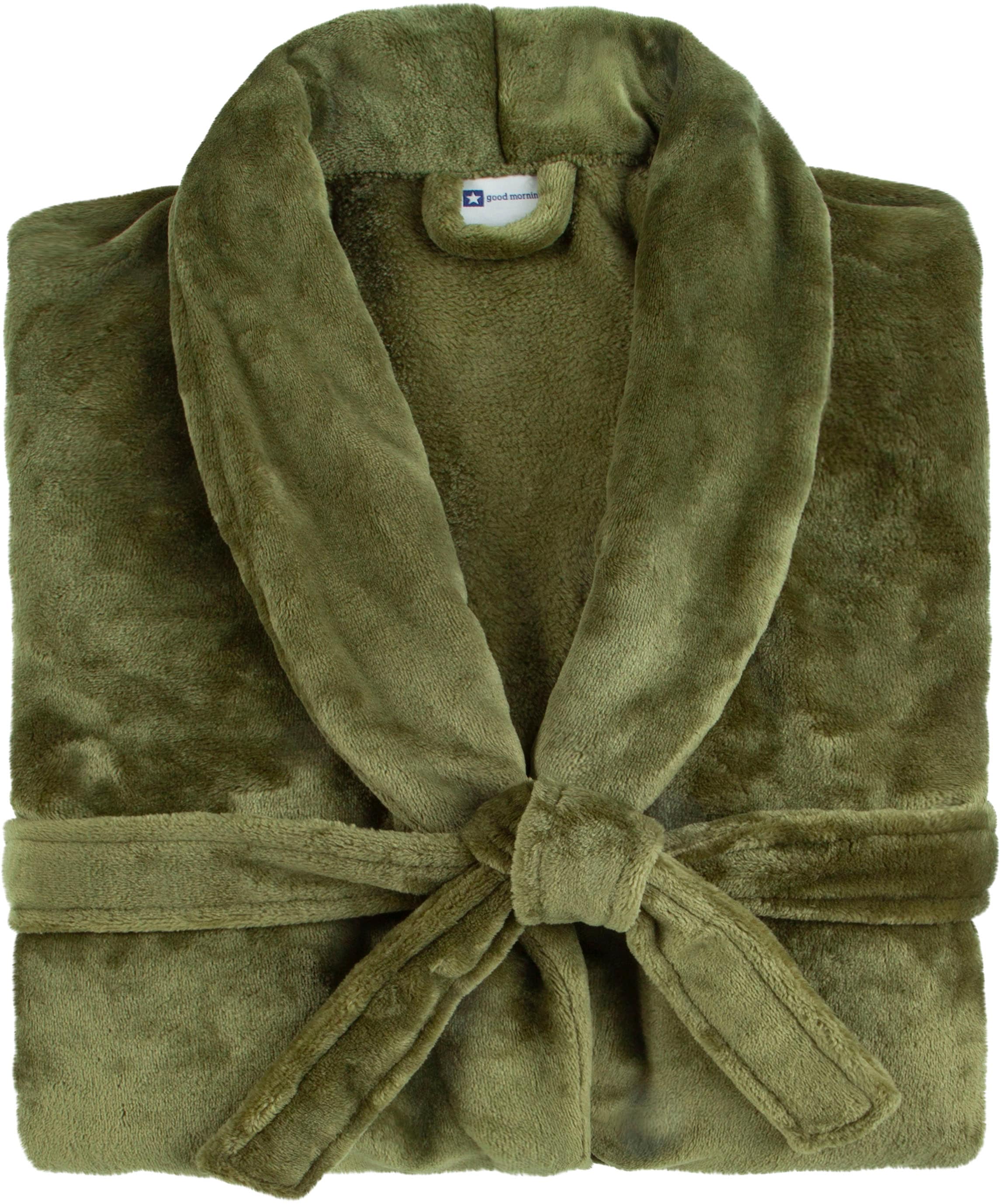 good morning Bademantel »Good morning Bathrobe uni«, (Packung, 1 St., 1x Bademantel), Schalkragen, Gürtel, Taschen, Damen & Herren, Velours, Glanz