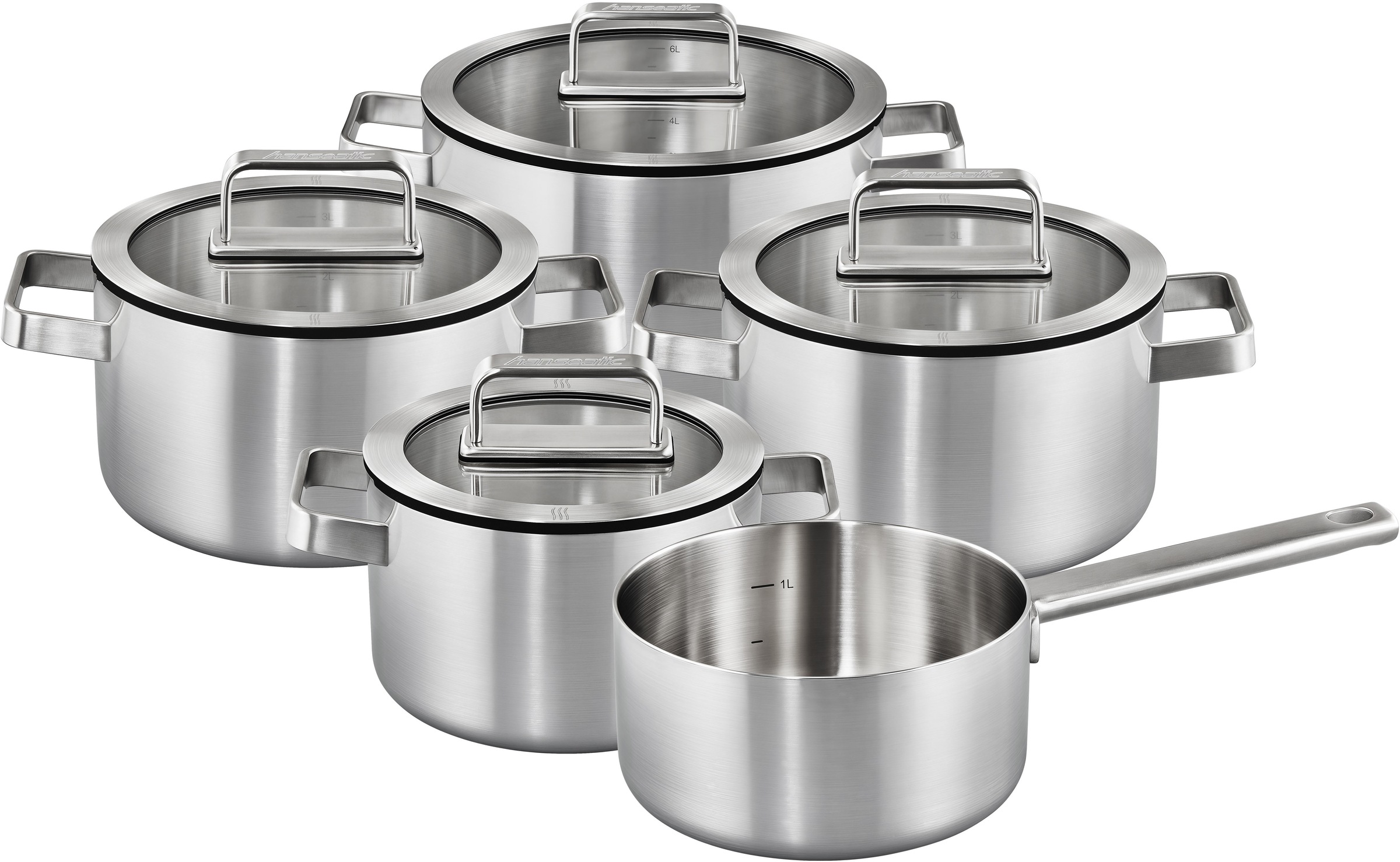 Hanseatic Topf-Set »PREMIUM« Set, Kochtopf 1x 16 cm / 2x 20 cm / 1x 24 cm, günstig online kaufen