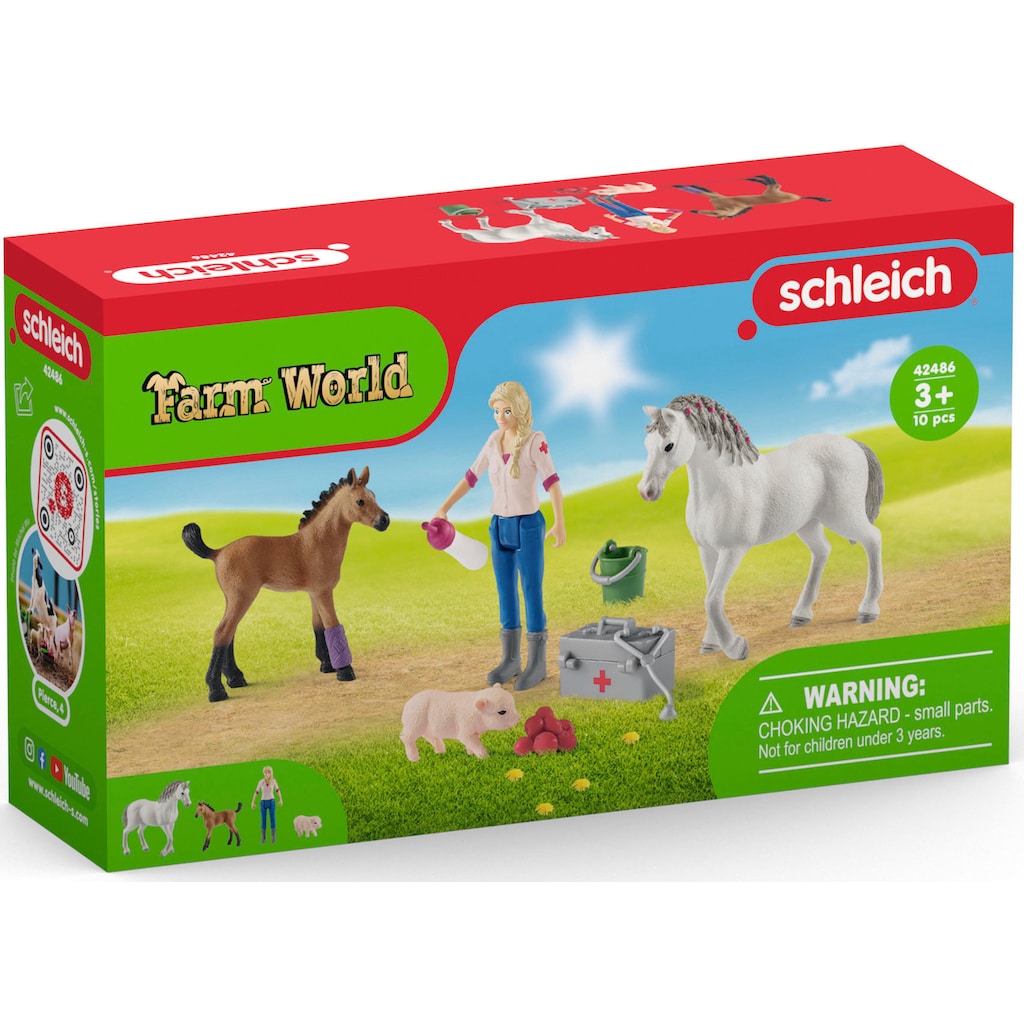 Schleich® Spielfigur »HORSE CLUB, Spielset, Arztbesuch bei Stute und Fohlen (42486)«