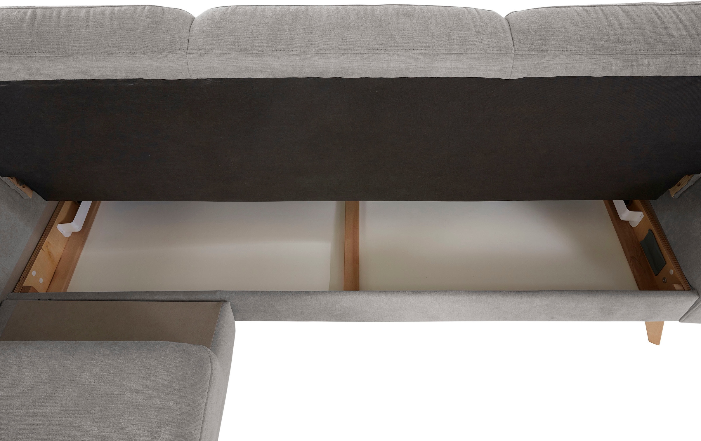 exxpo - sofa fashion Ecksofa »Nappa, kompakt und komfortabel, bequem, zeitloses Design, L-Form« tolle Detailverarbeitung, inkl. Bettfunktion und Bettkasten