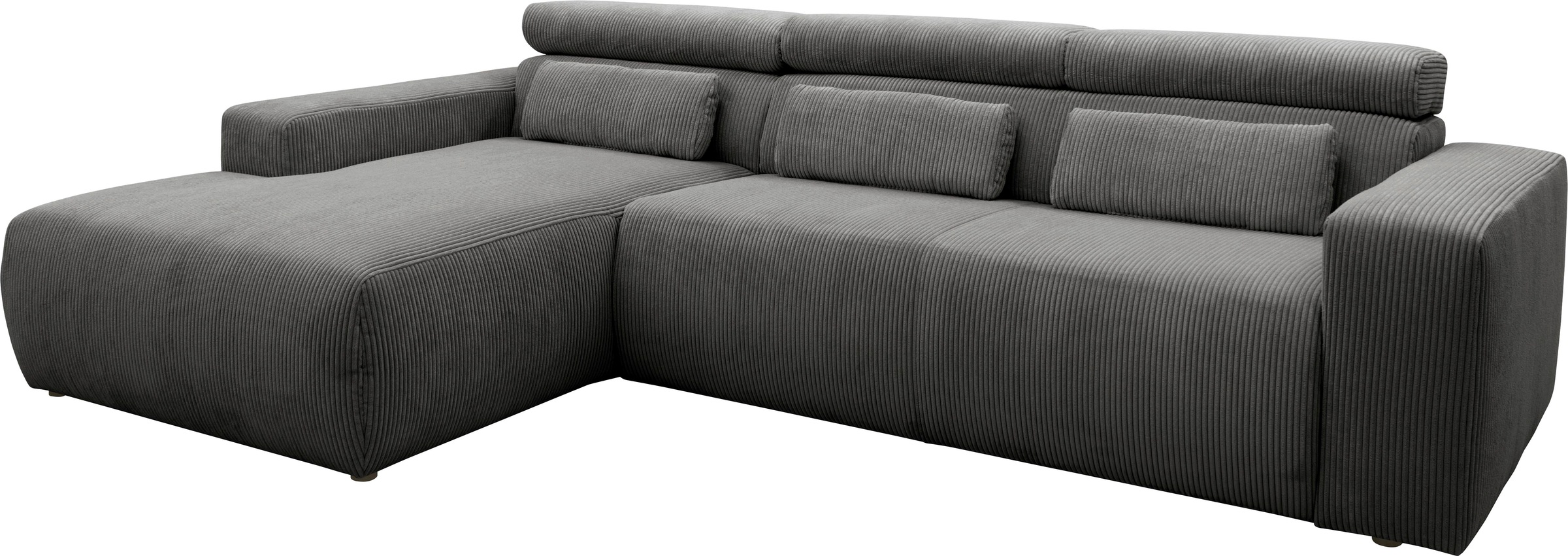 DOMO collection Ecksofa »Brandon große Ausführung B/T/H: 289/177/80 cm, auch in Leder und Cord«, mit Kopfteilverstellung, wahlweise Sitztiefenverstellung, L-Form