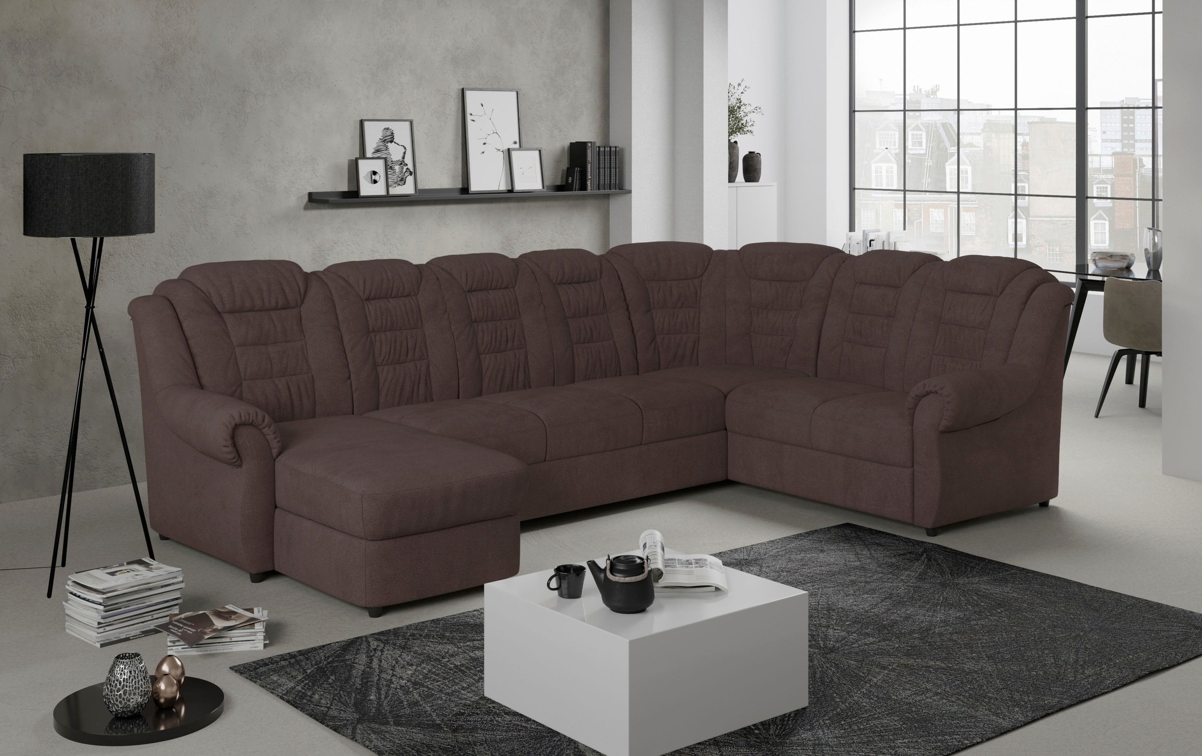 Home affaire Wohnlandschaft "Boston U-Form" mit hoher Rückenlehne, wahlweis günstig online kaufen