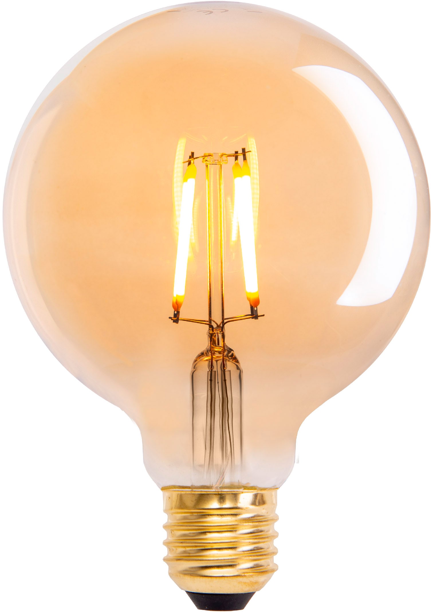 näve LED-Leuchtmittel »Dilly«, E27, 3 St., Warmweiß, Set of 3 LED bulbs, E27/4.1W "Dilly" Reto Kugel, Deko Globlampe